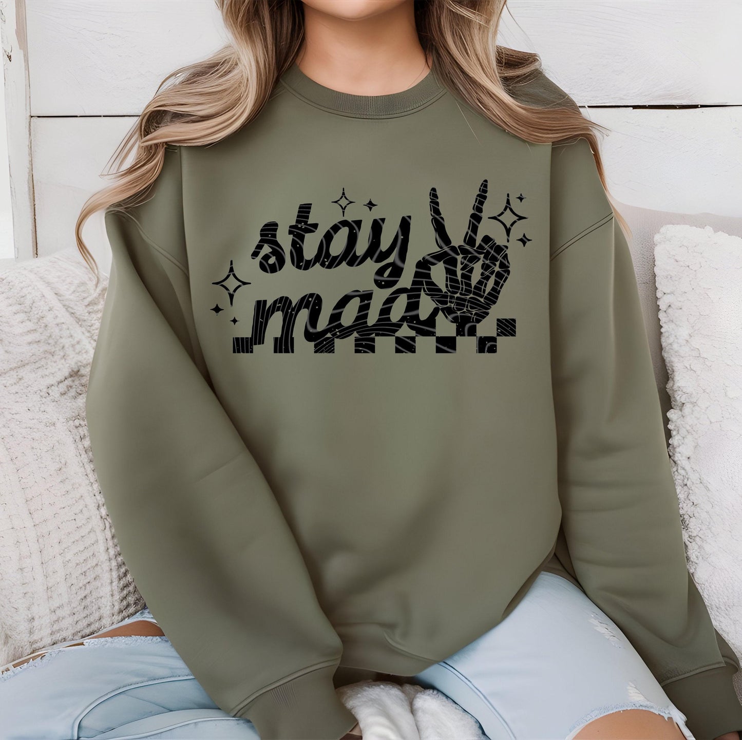 I'm Peaceful Stay Mad DTF Transfer Ready For Press, DTF Print, Heat Press Transfer, Direct To Film, Sarcasm DTF Prints, Hot Peel Transfers