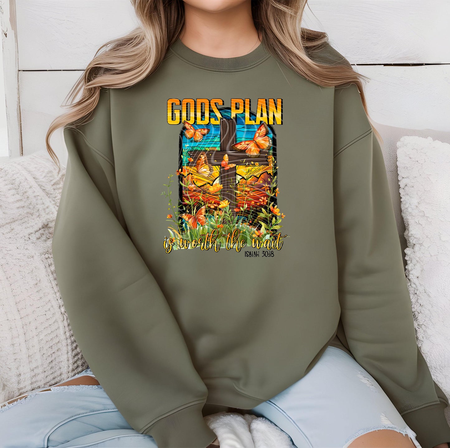 Gods Plan Is Worth The Wait DTF Transfer Ready For Press, Faith Heat Press Transfer, Heat Transfer, Christian Dtf Transfer, Direct To Film