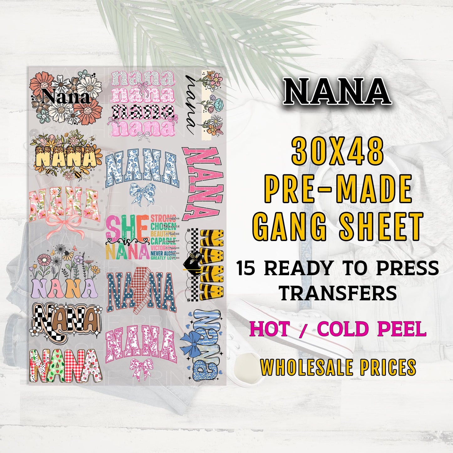 Nana DTF Transfer, Nana Gang Sheet, DTF Transfer Ready For Press, Nana Premade Gang Sheet, Heat Transfer, Custom Transfers, Nana Transfers