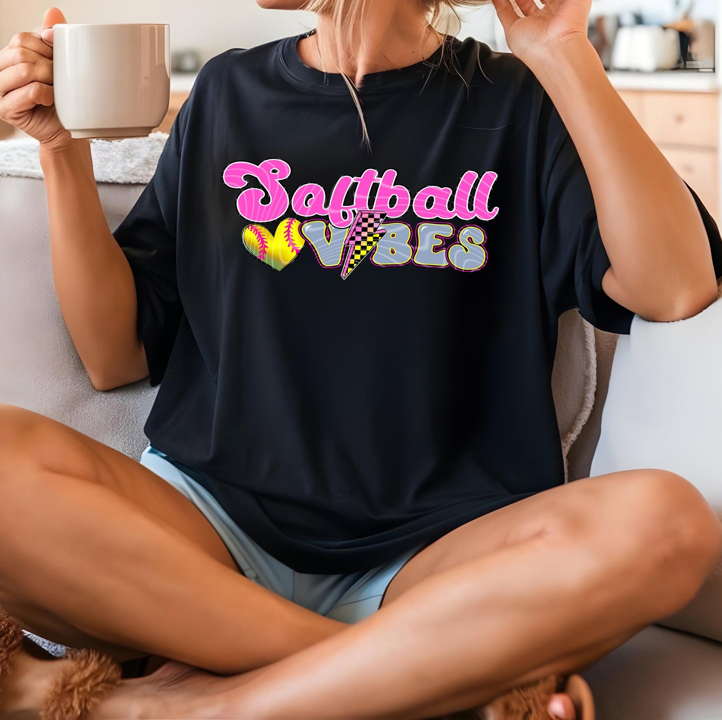 Softball Vibes DTF Transfers Ready For Press, Softball Vibes DTF Prints, Heat Press Transfers, Direct To Film, Softball Season Dtf Transfers