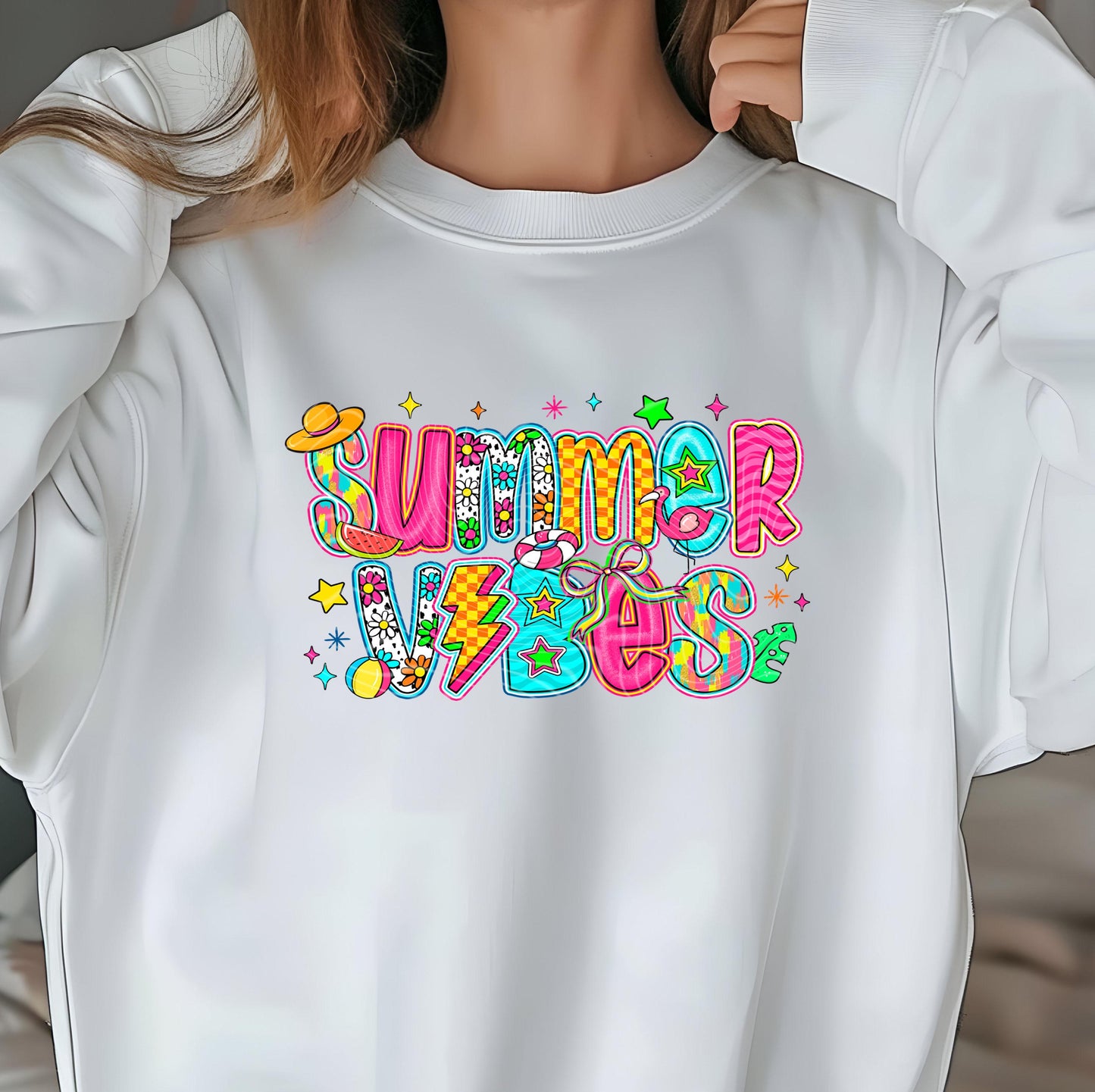 Summer Vibes DTF Transfers, Summer DTF Transfers Ready For Press, Heat Press Transfers, DTF Print, Direct To Film, Custom Transfer, Bulk Dft