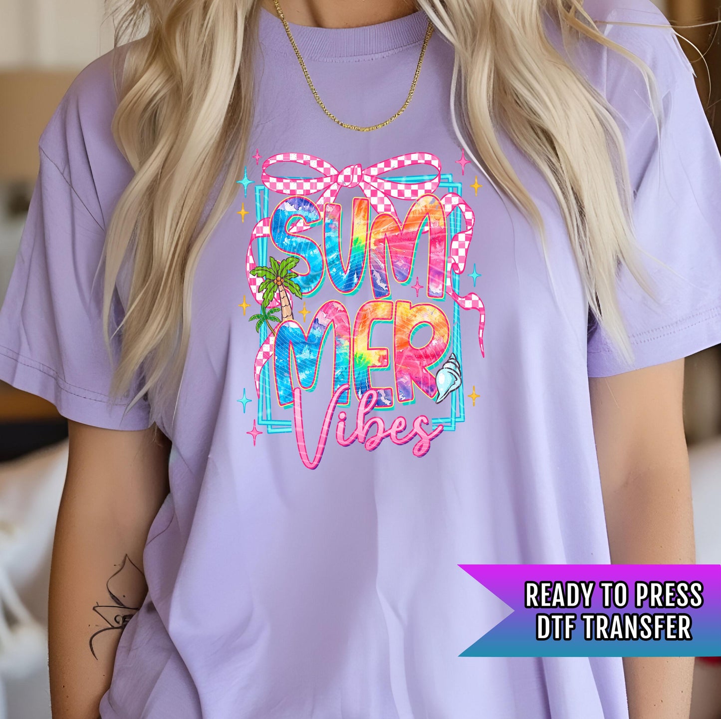 Summer Vibes DTF Transfers, Summer DTF Transfers Ready For Press, Heat Press Transfers, DTF Print, Direct To Film, Bulk Dft, Custom Transfer