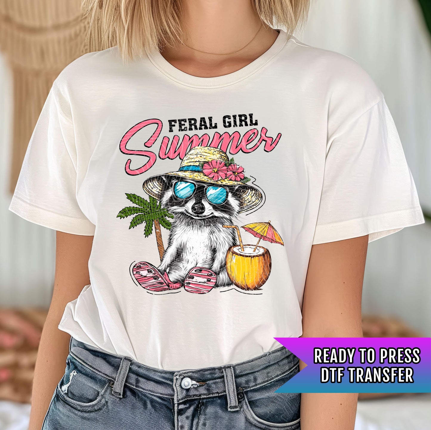 Feral Girl Summer DTF Transfers, Summer DTF Transfers Ready For Press, Heat Press Transfers, Feral Girl DTF Print, Dtf Print, Direct To Film