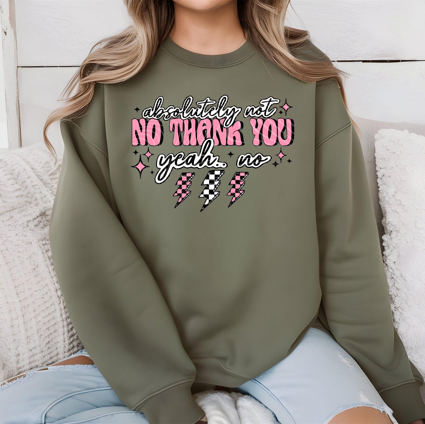 Absolutely Not No Thank You DTF Transfers Ready For Press, Funny Dtf Prints, Direct To Film, Sarcasm Dtf Print, Heat Press Transfer,Hot Peel