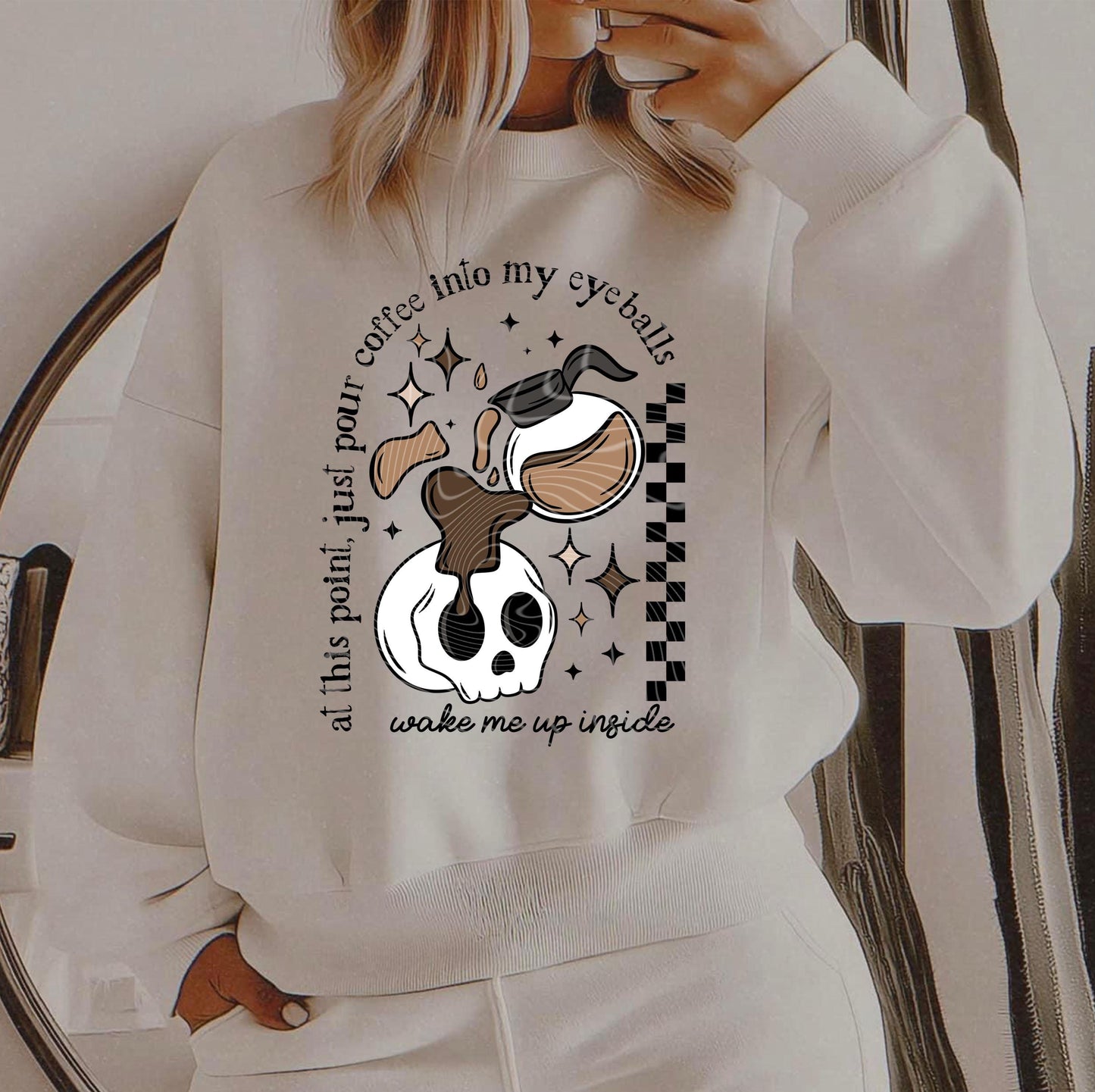 Coffee In My Eyeballs DTF Transfer DTF Transfer Ready For Press, Coffee DTF Prints, Heat Press Transfer, Direct To Film, Coffee Obsessed Dtf