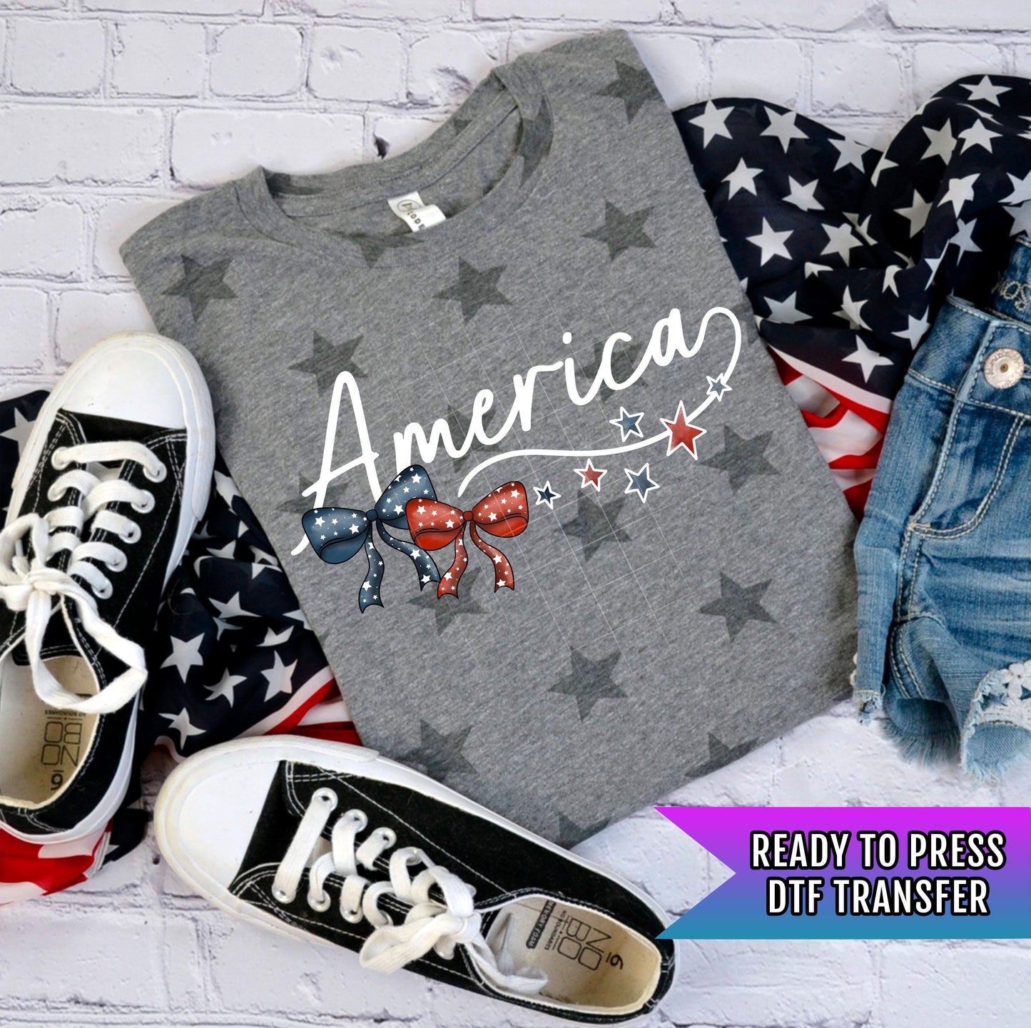 America DTF Transfer Ready For Press, Patriotic DTF Prints, Heat Press Transfer, Direct To Film, 4th of July DTF Print, America Transfers