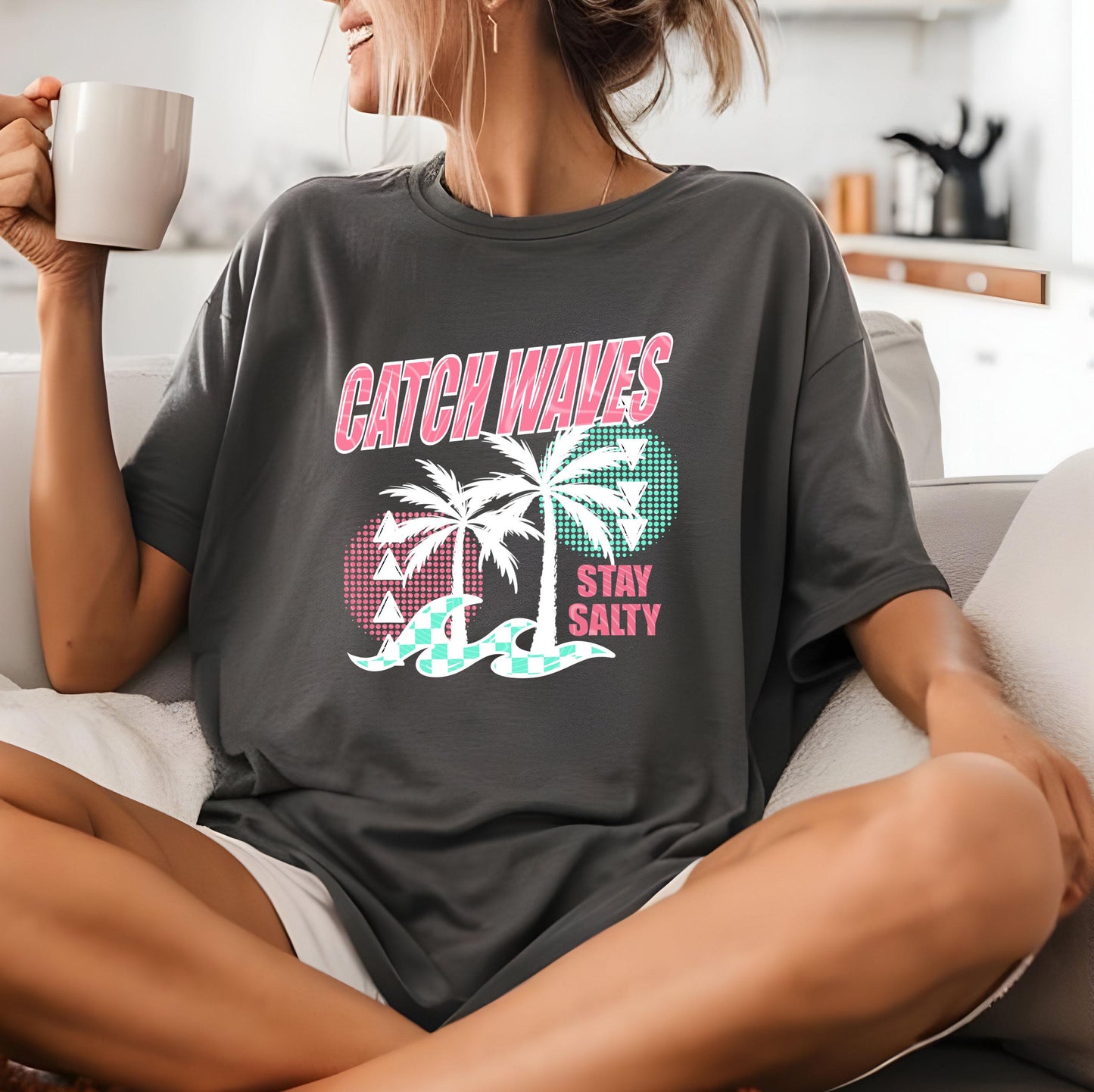 Catch Waves Stay Salty DTF Transfers, Summer DTF Transfers Ready For Press, Heat Press Transfers, DTF Print, Direct To Film, Custom Transfer