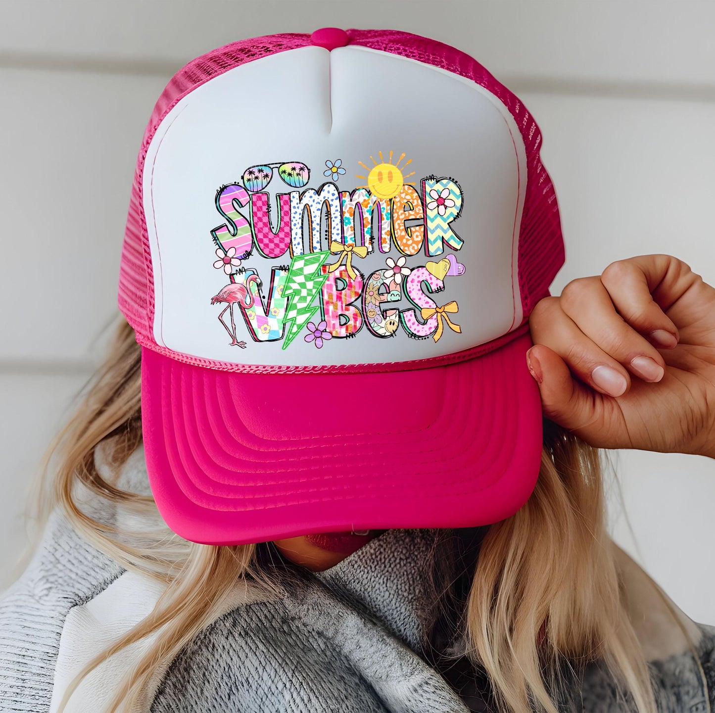 Summer Hat DTF Gang Sheet, Summer Transfer, Trucker Hat Patch, Beach DTF Transfer Ready For Press, Lake DTF Print, River Hat Dtf Transfers