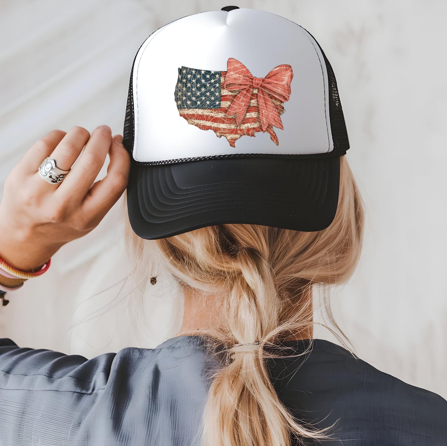 Patriotic Hat DTF Gang Sheet, 4th of July Transfer, Trucker Hat Patch, America DTF Transfer Ready For Press, Patriotic DTF Print, Hat Dtf