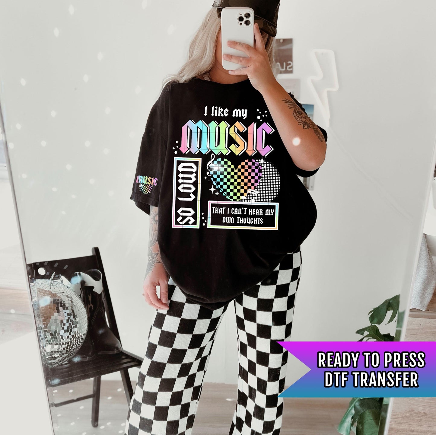 I Like My Music So Loud DTF Transfer Ready For Press, Artist Dtf Print, Direct To Film, Heat Press Transfer, Music Lover Transfer, Music Dtf