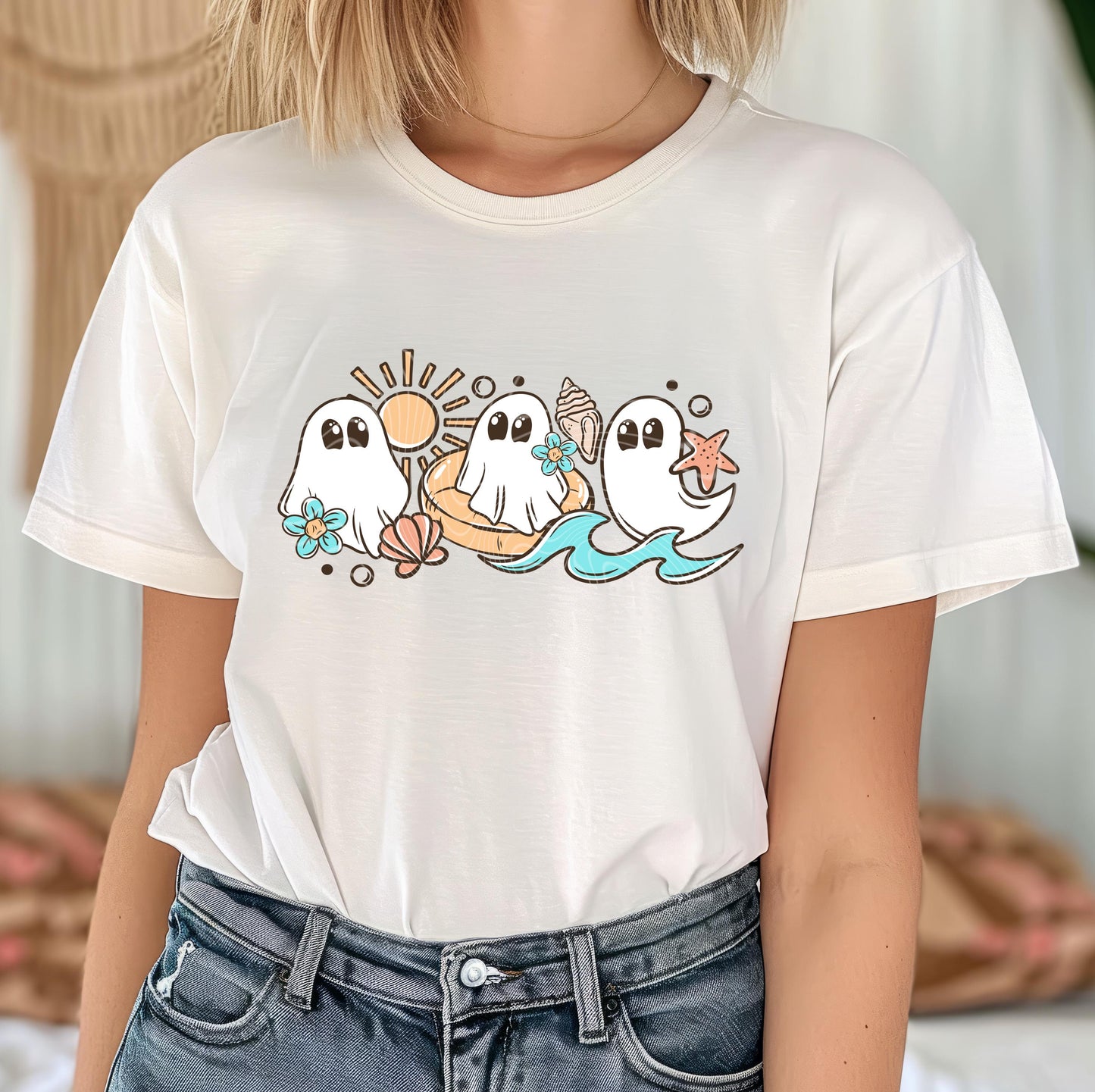 Spooky Beach DTF Transfer Ready For Press, Summer Dtf Print, Sunshine DTF, Heat Press Transfer, Direct To Film, Custom Transfer, Coastal Dtf