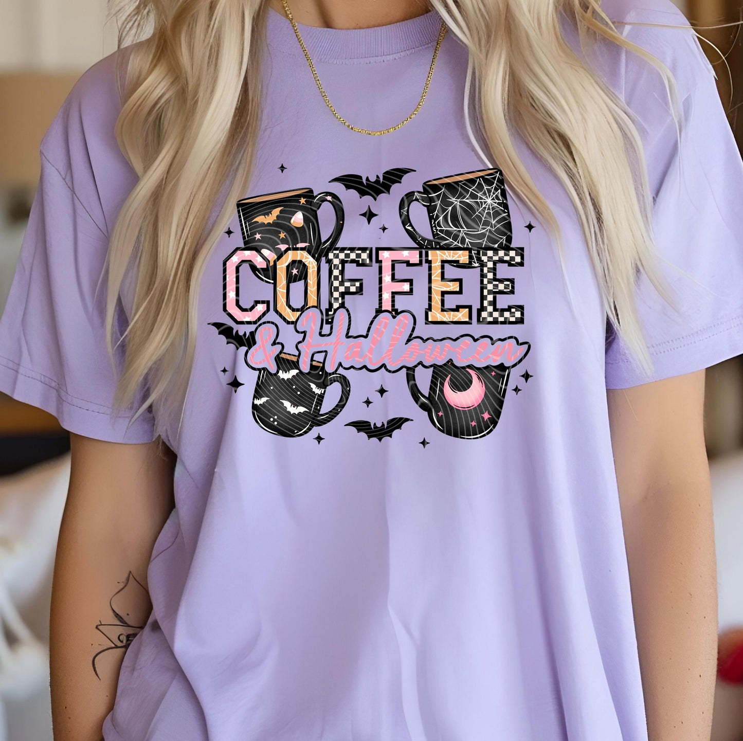 Coffee & Halloween DTF Transfer Ready For Press, Coffee Lover DTF Print, Halloween Dtf Transfer, Spooky, Heat Press Transfer, Direct To Film
