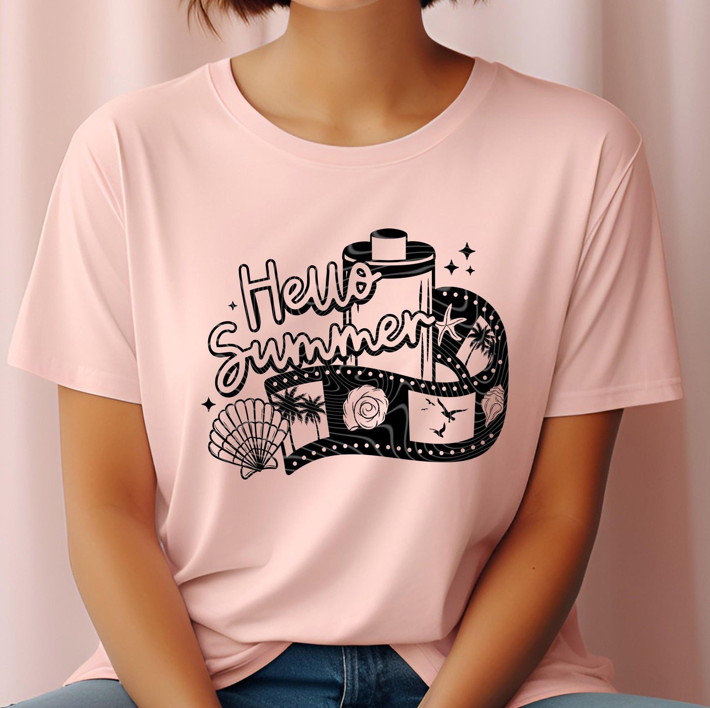 Hello Summer DTF Transfer Ready For Press, Beach Dtf Prints, Summer DTF, Heat Press Transfers, Coastal Dtf, Direct To Film, Custom Transfers
