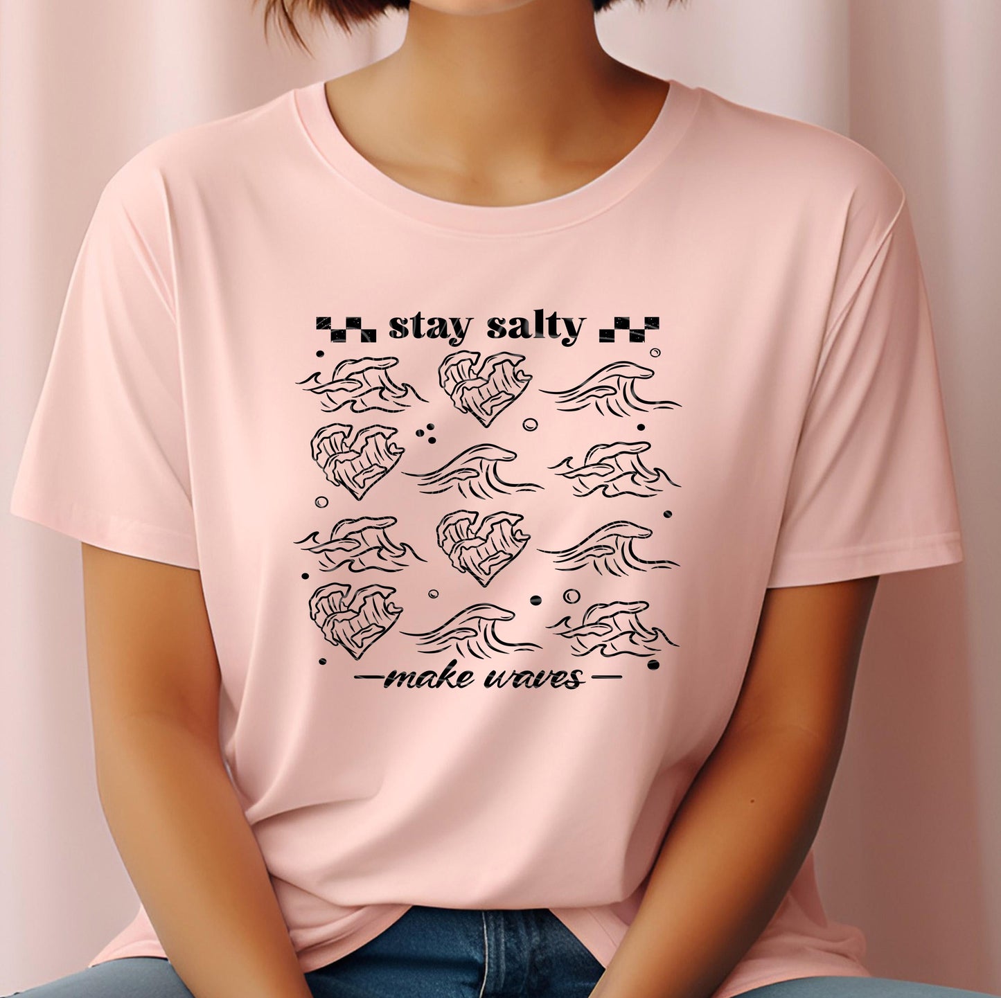 Stay Salty Make Waves DTF Transfers Ready For Press, Beach Lover Dtf Print, Summer DTF, Heat Press Transfer, Direct To Film, Custom Transfer