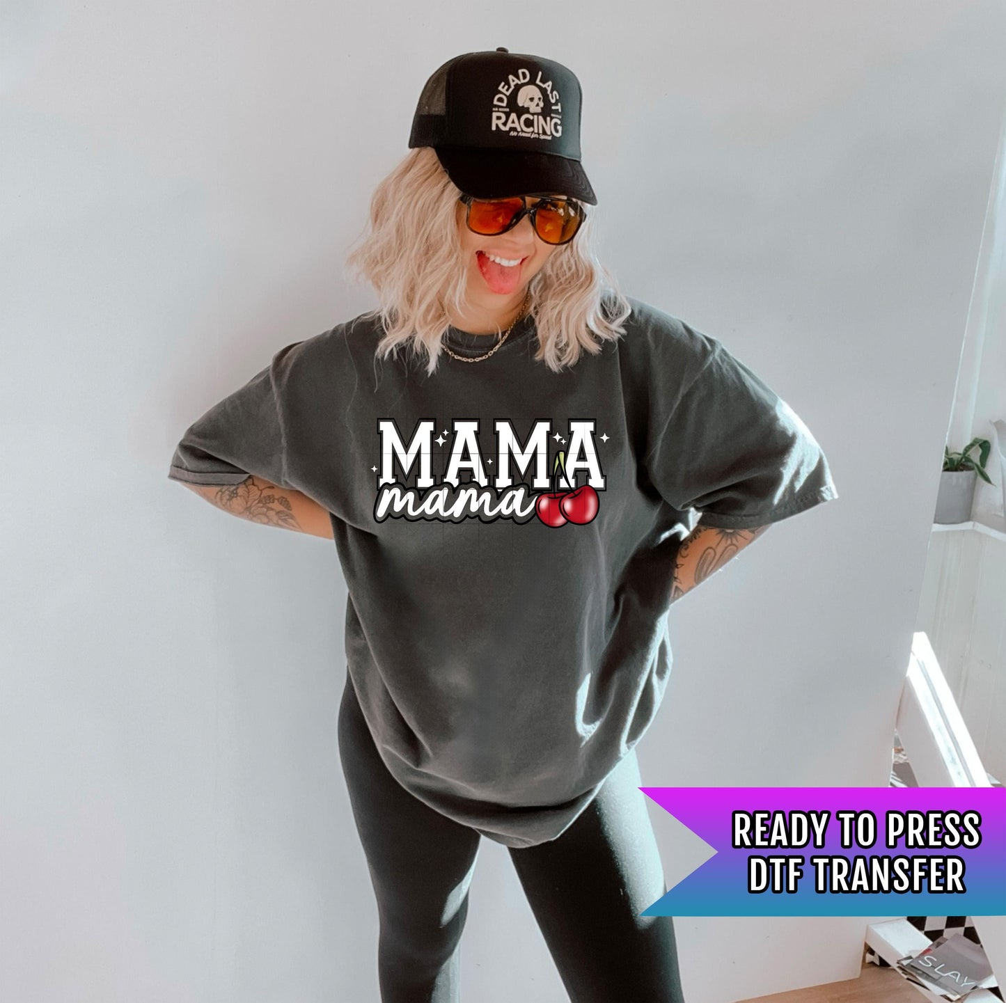 Cherry Mama DTF Transfer Ready For Press, Mother DTF Print, Heat Press Transfer, Mom Transfer, Direct To Film, Mom DTF Print, Mama Transfers