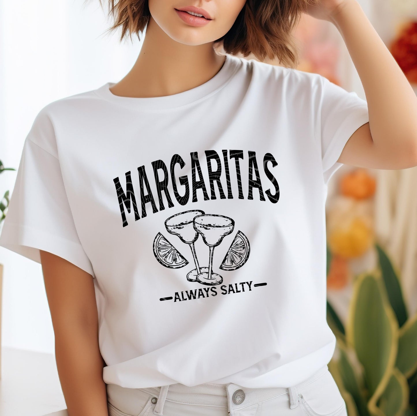 Margaritas Always Salty DTF Transfer Ready For Press, Beach Lover Dtf Print, Summer DTF, Heat Press Transfer, Direct To Film Custom Transfer