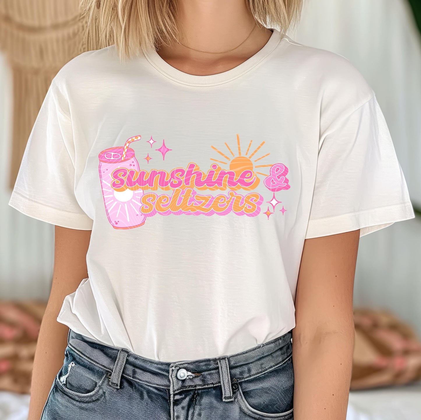 Sunshine And Seltzers DTF Transfer Ready For Press, Soul of Sunshine Dtf Print, Direct To Film, Heat Press Transfer, Sunrise Transfer Summer