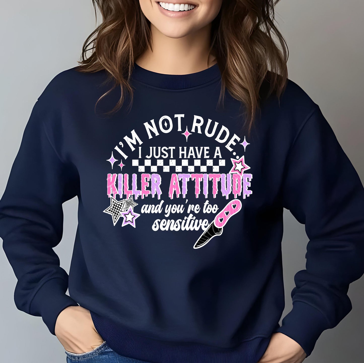 I'm Not Rude DTF Transfer Ready For Press, I just Have A Killer Attitude Dtf Print, Sarcastic DTF Print, Heat Press Transfer, Direct To Film