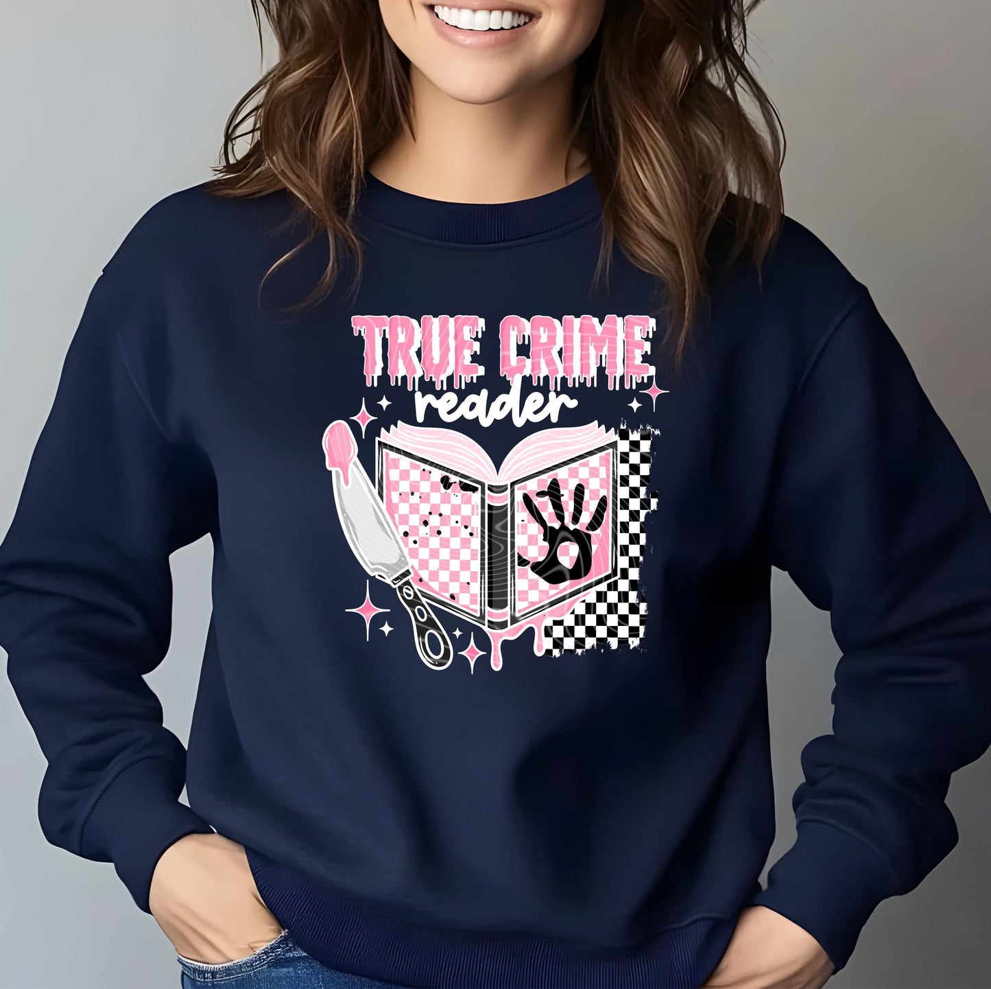 True Crime Reader DTF Transfer Ready For Press, Book Lover Dtf Print, Funny DTF Heat Press Transfer Direct To Film Humor Dtf Custom Transfer
