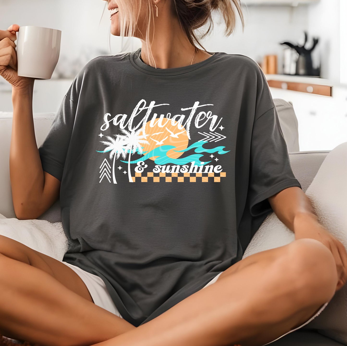 Saltwater & Sunshine DTF Transfer Ready For Press, Summer Dtf Prints, Vacay Mode DTF, Heat Press Transfers, Direct To Film, Custom Transfers