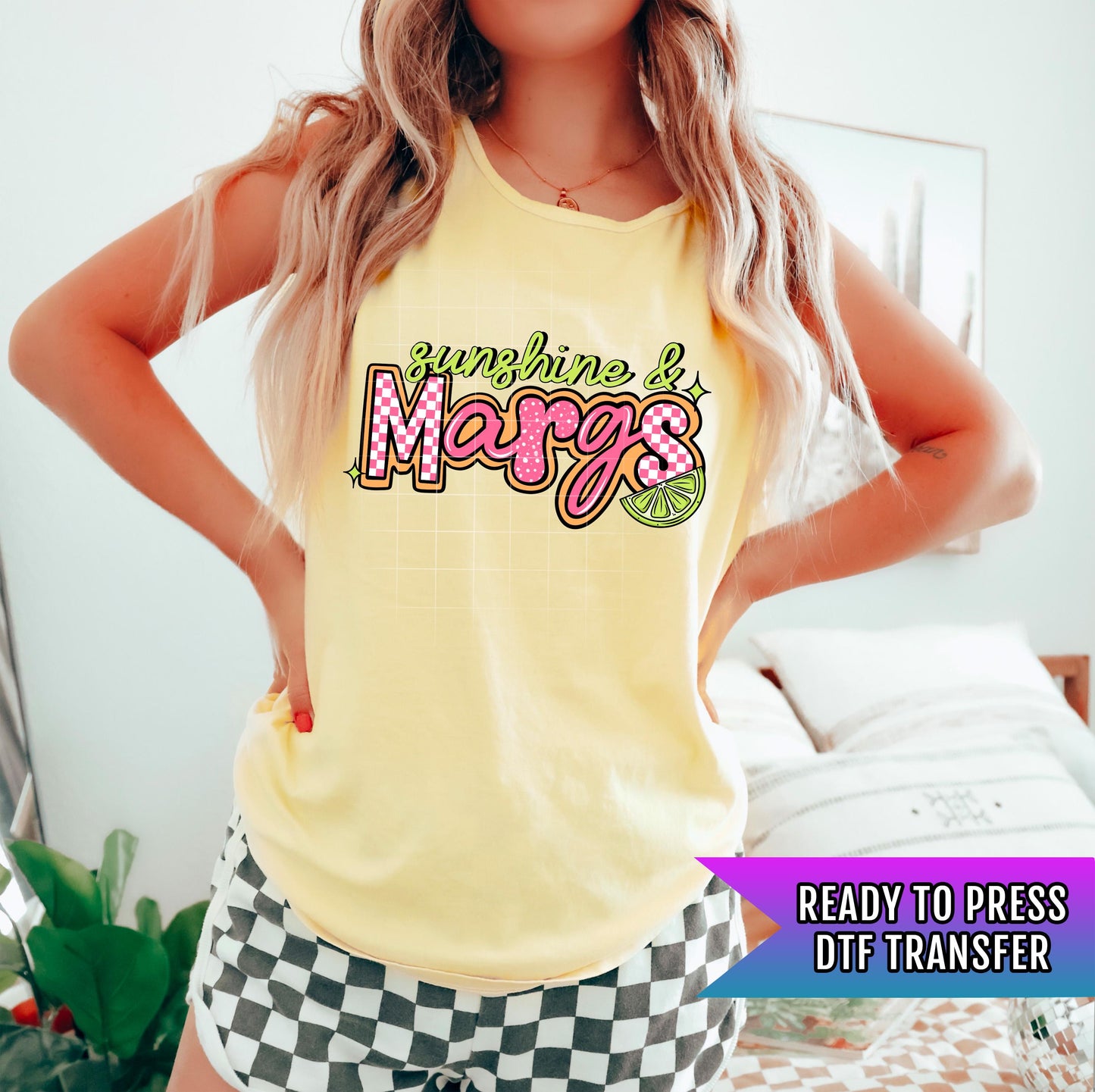 Sunshine & Margaritas DTF Transfer Ready For Press, Summer Dtf Prints, Vacay Mode DTF, Heat Press Transfers, Direct To Film, Custom Transfer
