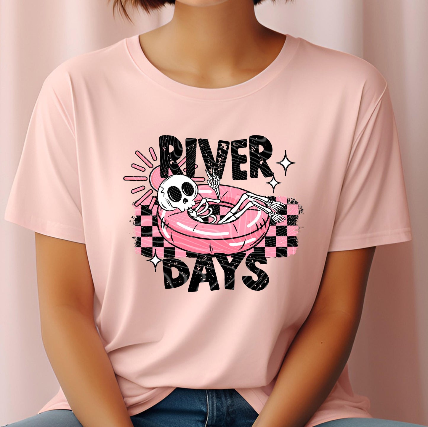 River Days DTF Transfer Ready For Press, Summer Dtf Print, Skeleton DTF Transfer, Beach, Heat Press Transfer, Direct To Film Custom Transfer