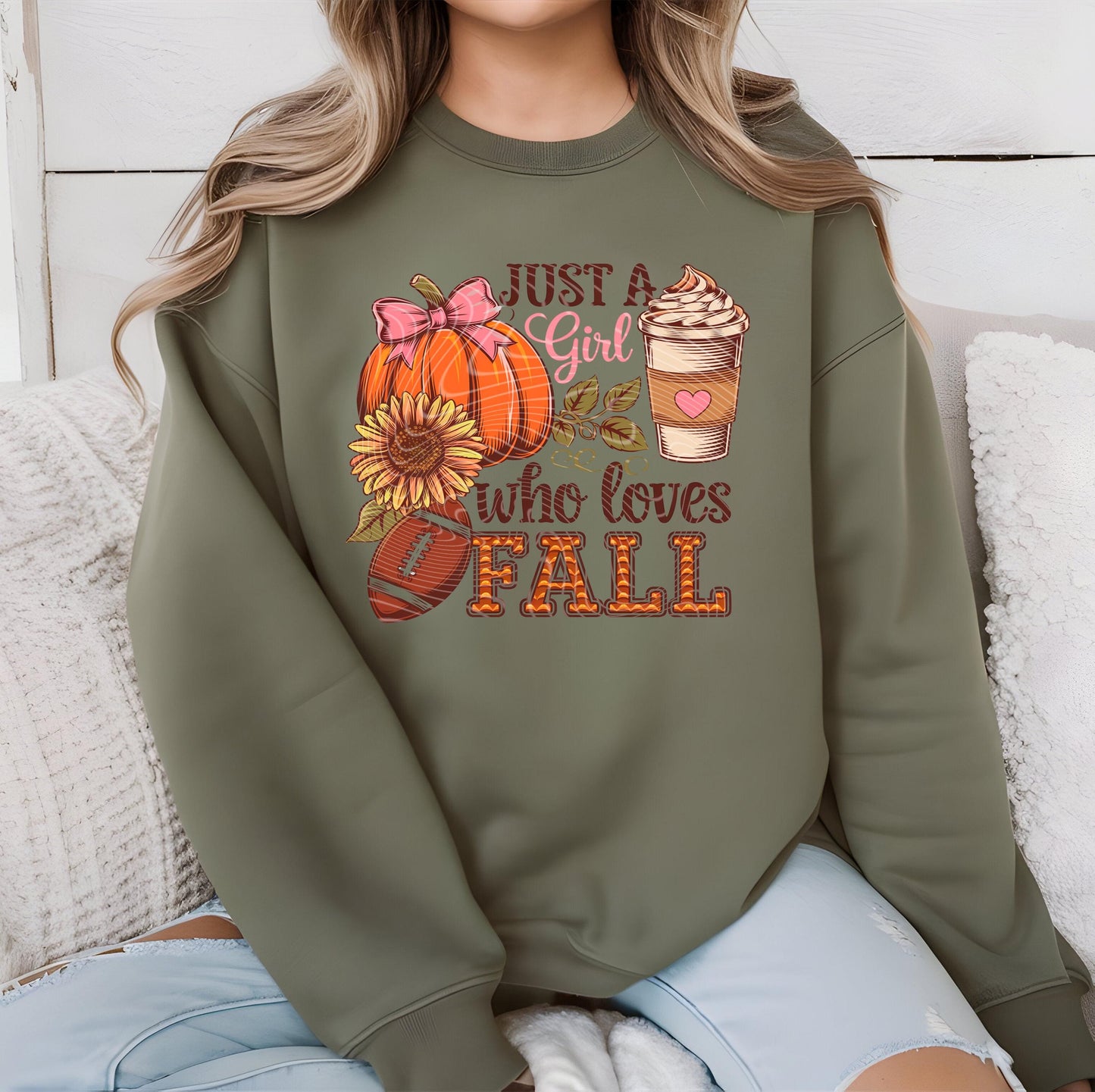 Just A Girl Who Loves Fall DTF Transfer Ready For Press, Fall DTF Prints, Coquette Bow, Football Dtf Prints, Heat Press Transfer, Sunflower