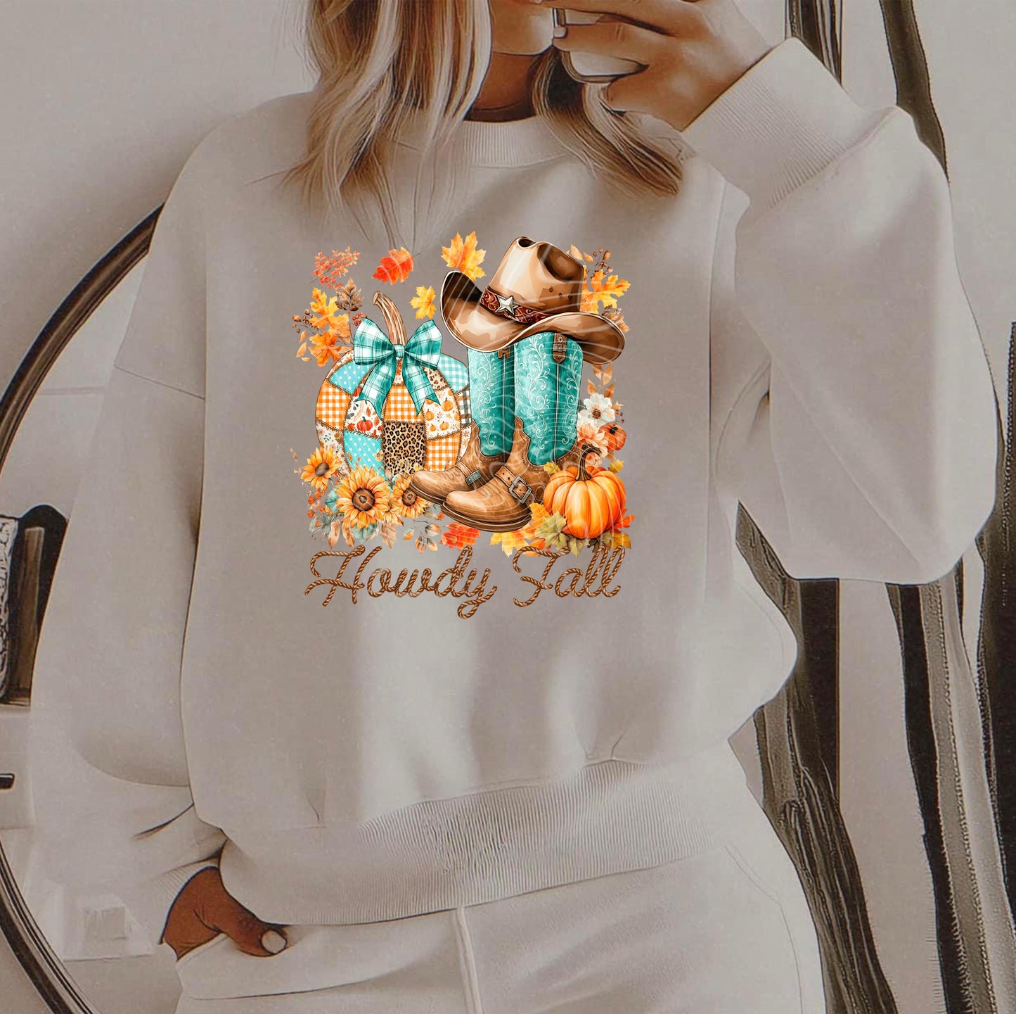 Howdy Fall DTF Transfer Ready For Press, Fall DTF Print, Western Dtf, Fall Vibes Dtf Prints, Heat Press Transfers, Country, Custom Transfers