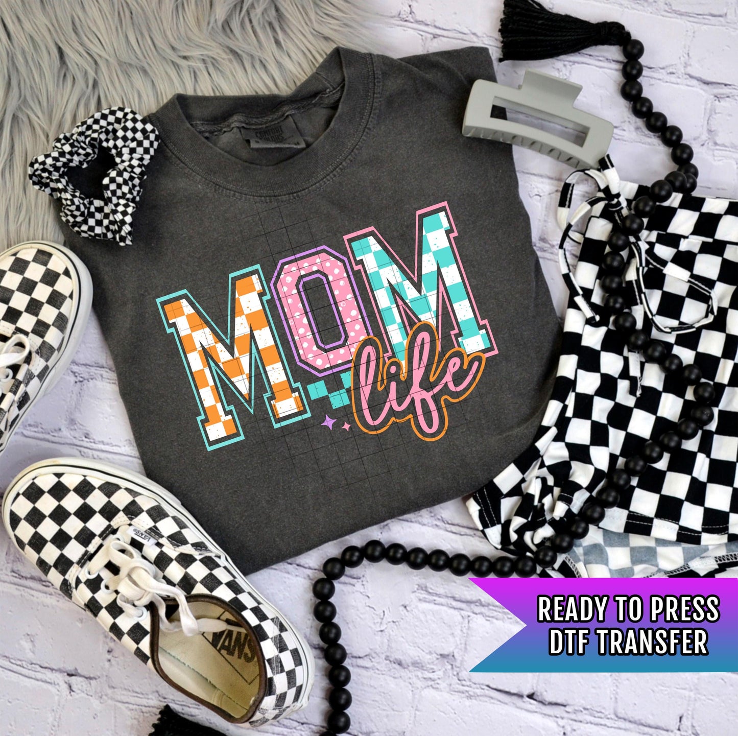 Mom Life DTF Transfer Ready For Press, Mother DTF Print, Heat Press Transfer, Mom Transfers, Direct To Film, Mommy DTF Print, Mama Transfers