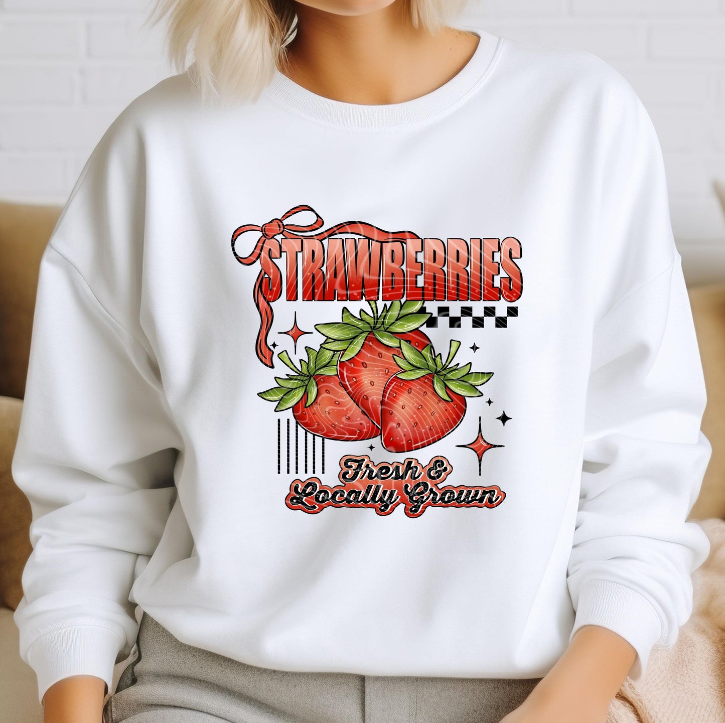Strawberries DTF Transfer Ready For Press, Coquette Bow DTF Transfer, Heat Press Transfer, Summer Dtf Print, Direct To Film, Custom Transfer
