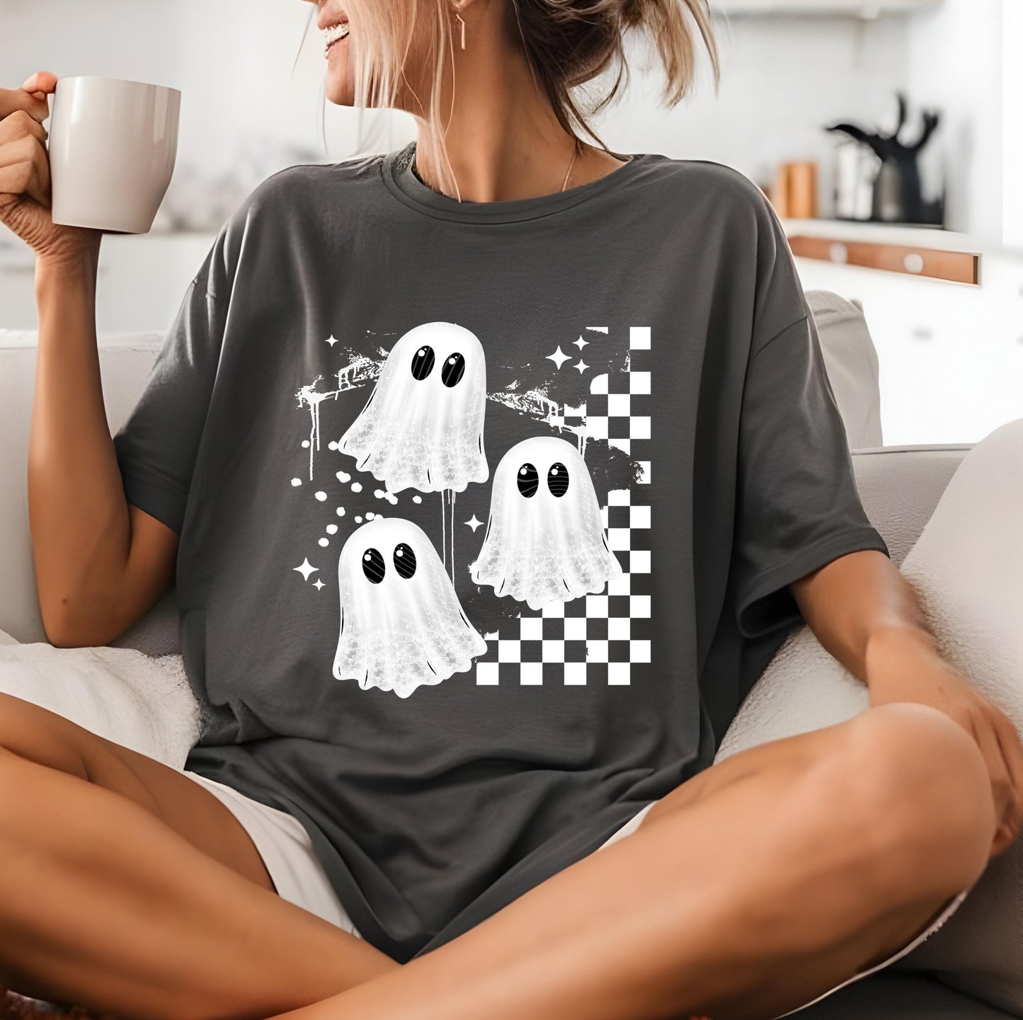 Cute Ghost Ready To Press, Halloween DTF Transfer, Bats DTF Print Ready For Press, Ghost Dtf, Spooky Season, Direct To Film, Custom Transfer