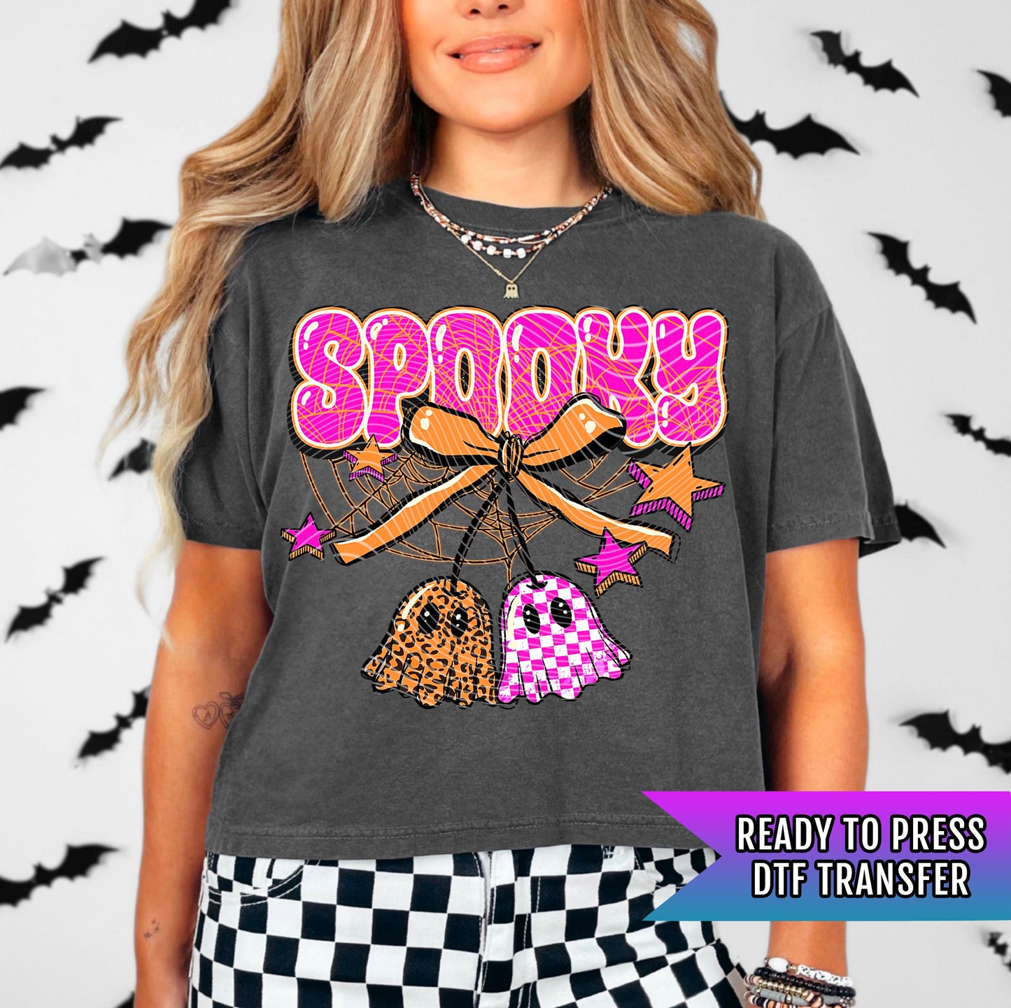 Spooky DTF Transfers, Halloween DTF Transfers Ready For Press, Coquette Bow Dtf Print, Heat Press Transfers, Direct To Film, Custom Transfer