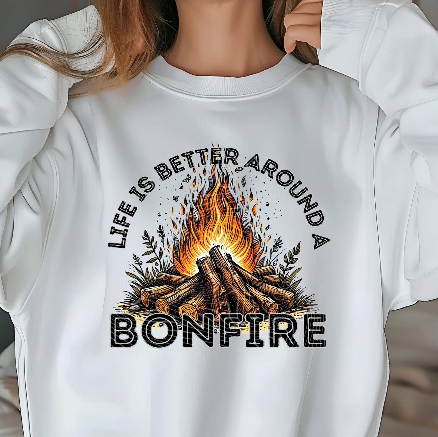 Life Is Better Bonfire DTF Transfer Ready For Press, Camping Lover Campfire Dtf, Heat Press Transfer, Direct To Film, Nature Lover Transfer