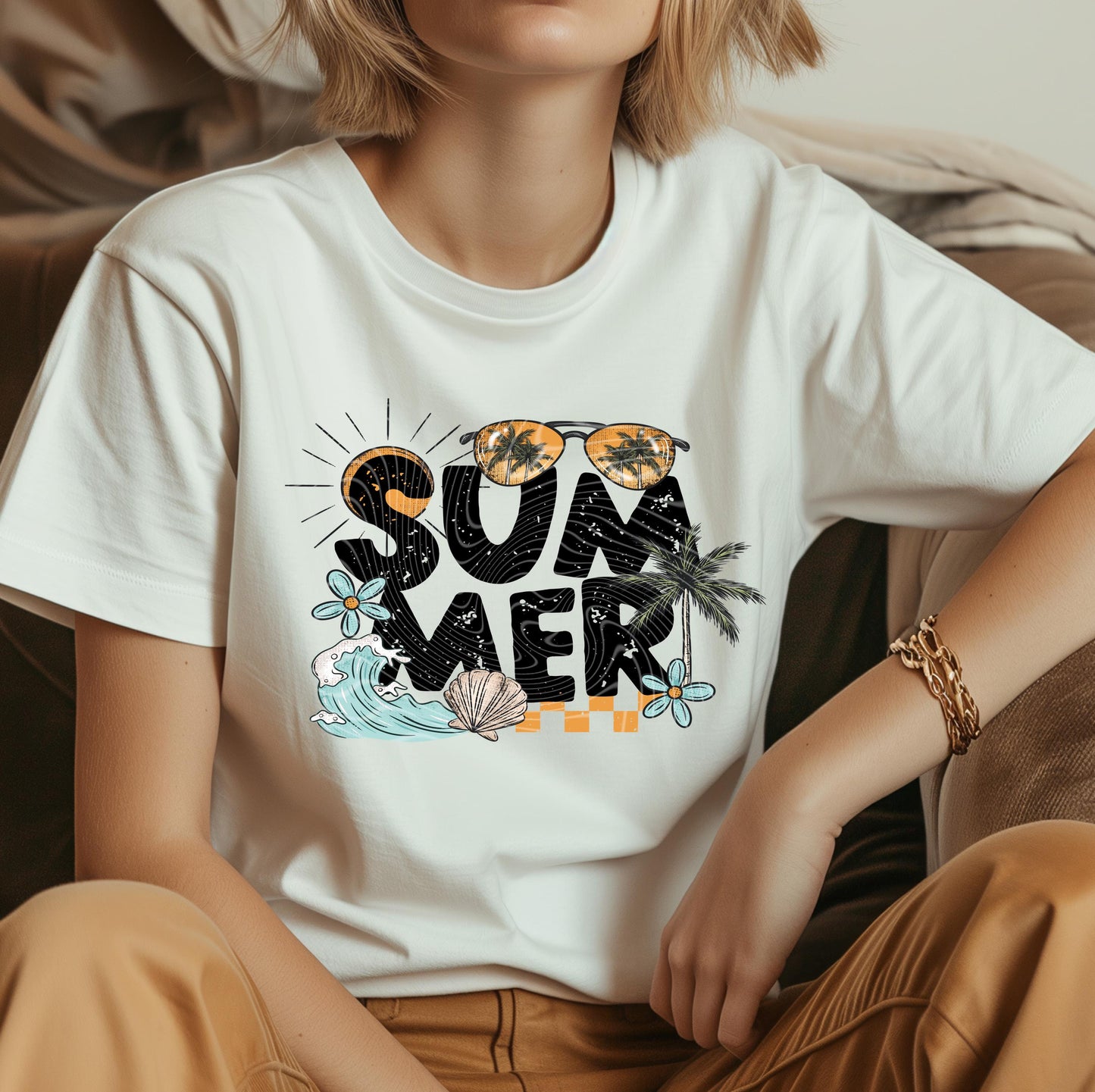 Summer Vibes DTF Transfer Ready For Press, Summer Dtf Print, Sunshine DTF, Heat Press Transfer, Direct To Film, Custom Transfer, Palms Trees