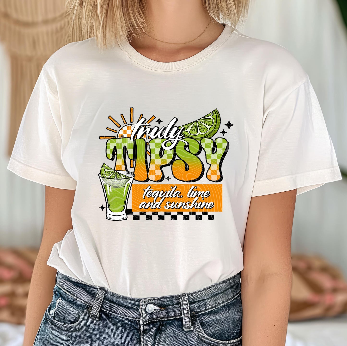 Truly Tipsy DTF Transfer Ready For Press, Summer Dtf Print, Tequila And Sunshine DTF, Heat Press Transfer, Direct To Film, Custom Transfers