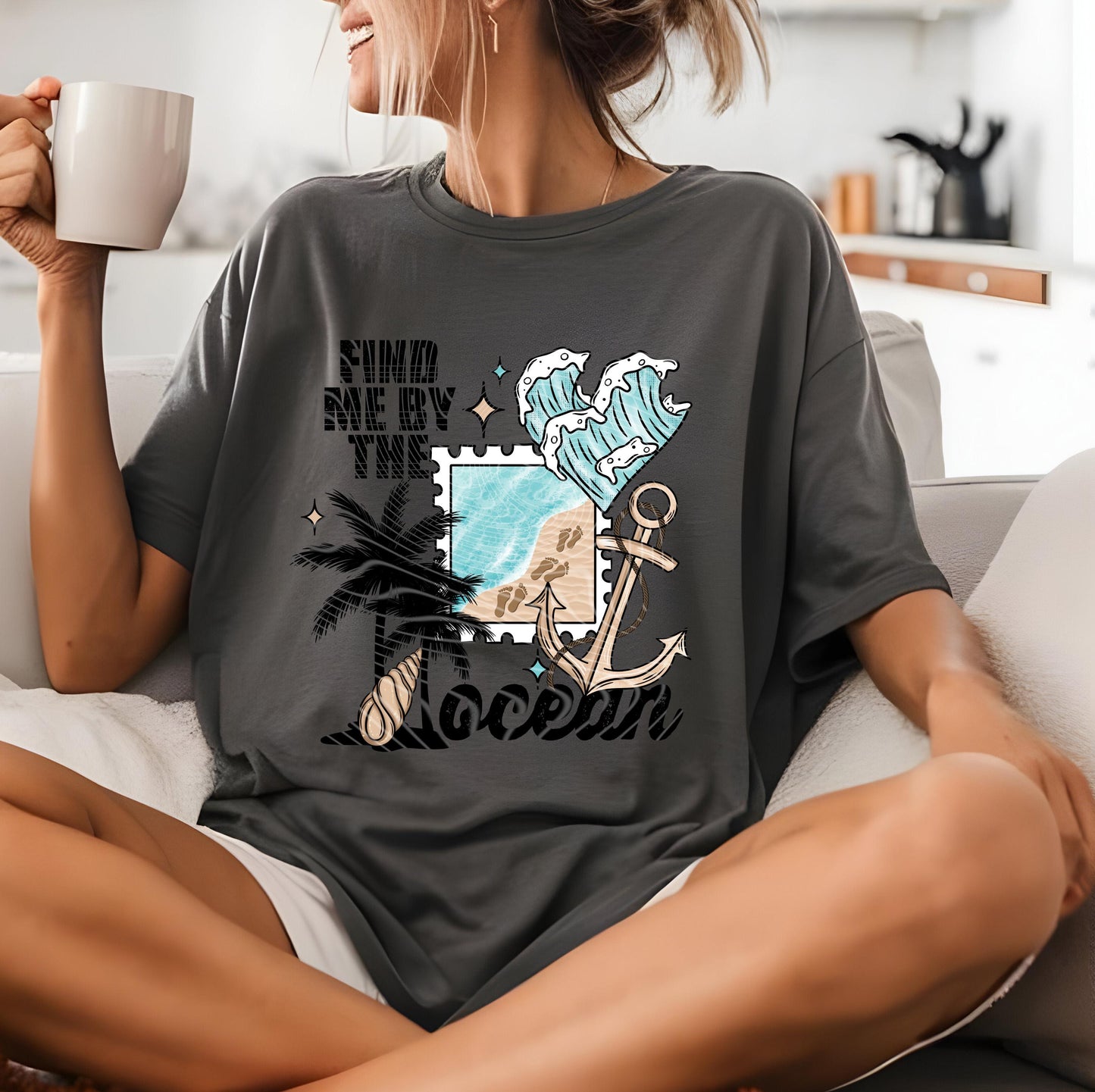 Find Me By The Ocean DTF Transfer Ready For Press, Beach Dtf Print, Sunshine DTF Print, Heat Press Transfer, Direct To Film, Custom Transfer