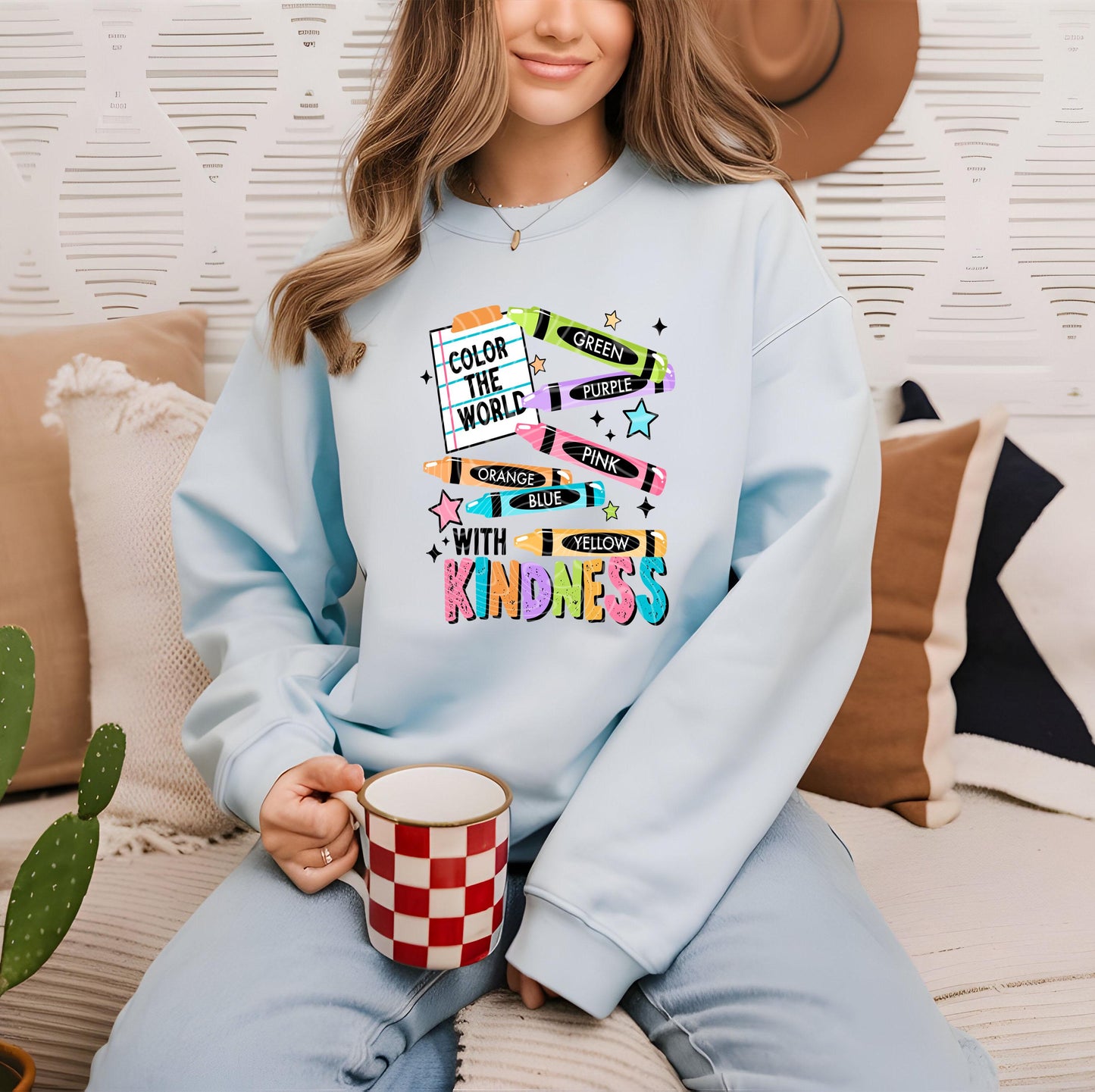 Color The World With Kindness DTF Transfer Ready For Press, Back to School Dtf Transfer, Heat Press Transfer, Direct To Film Custom Transfer