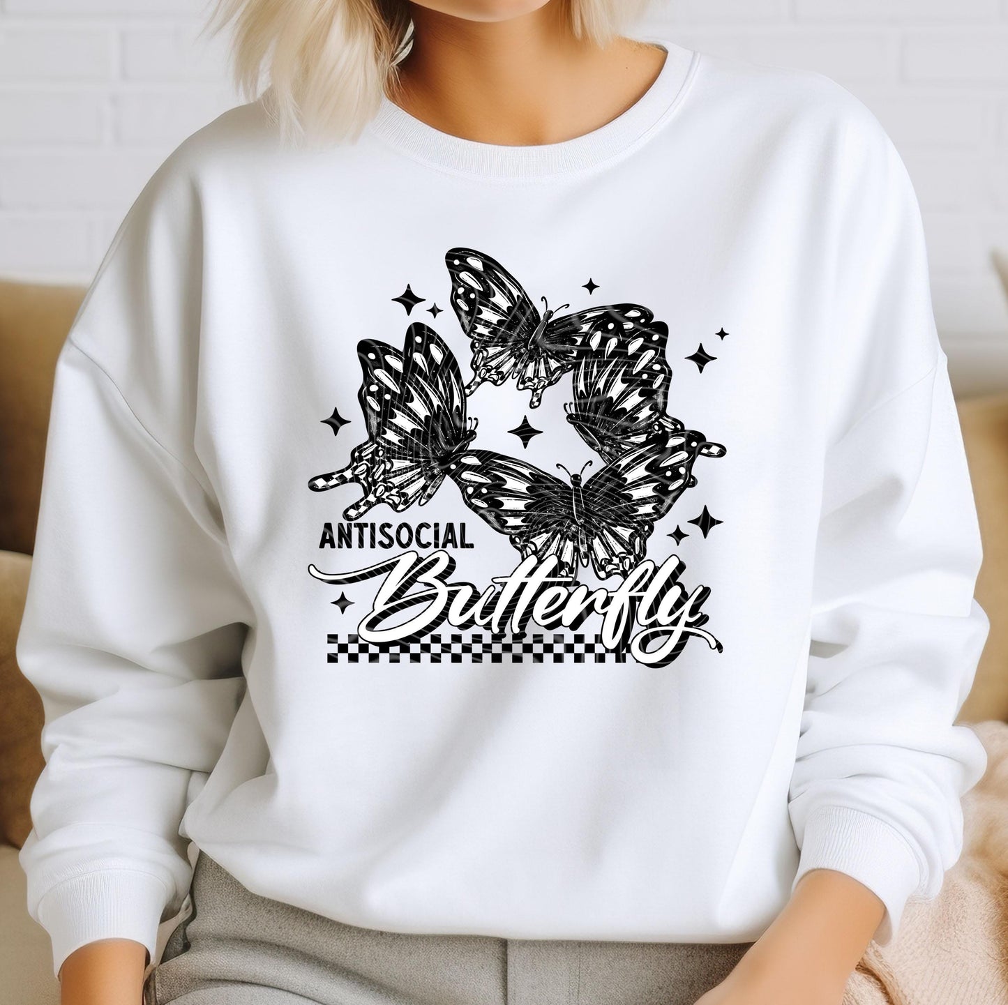 Antisocial Butterfly DTF Transfer Ready For Press, Funny Introvert DTF Print, Sarcasm Transfer, Direct To Film Heat Press Transfer Sarcastic