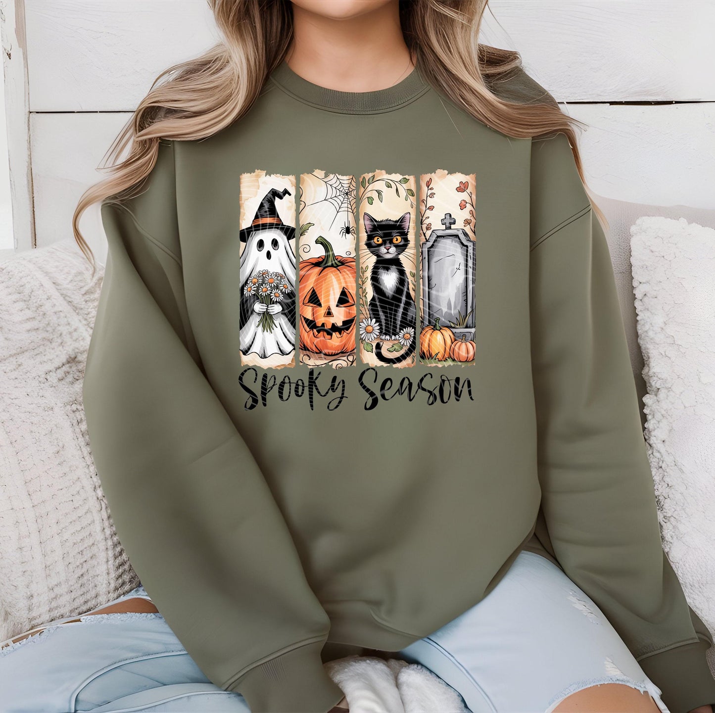 Spooky Season DTF Transfes, Halloween Ghost Pumpkin Cat DTF Transfer Ready For Press, Heat Press Transfers, Direct To Film, Custom Transfers