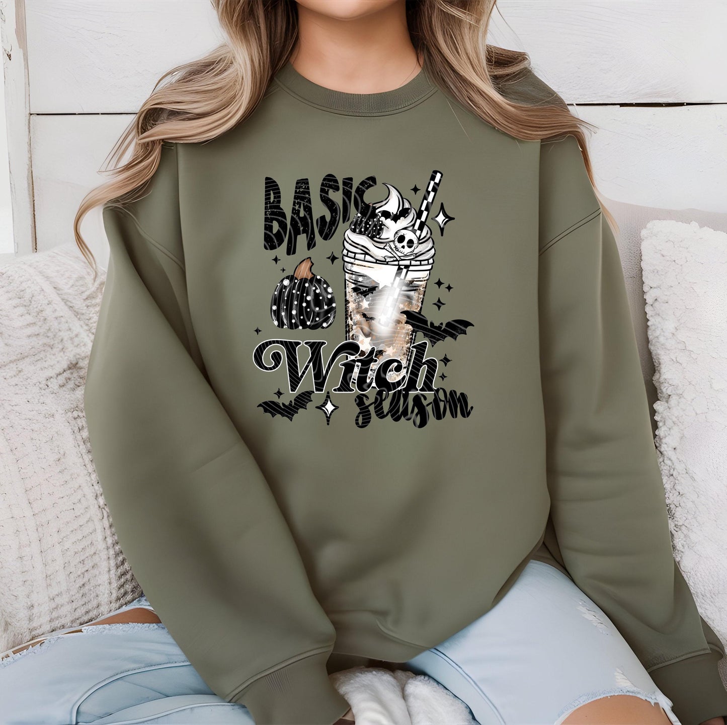Basic Witch Season DTF Transfer, Funny Halloween DTF Transfer Ready For Press, Spooky Pumpkin Bat Dtf, Heat Press Transfers, Direct To Film