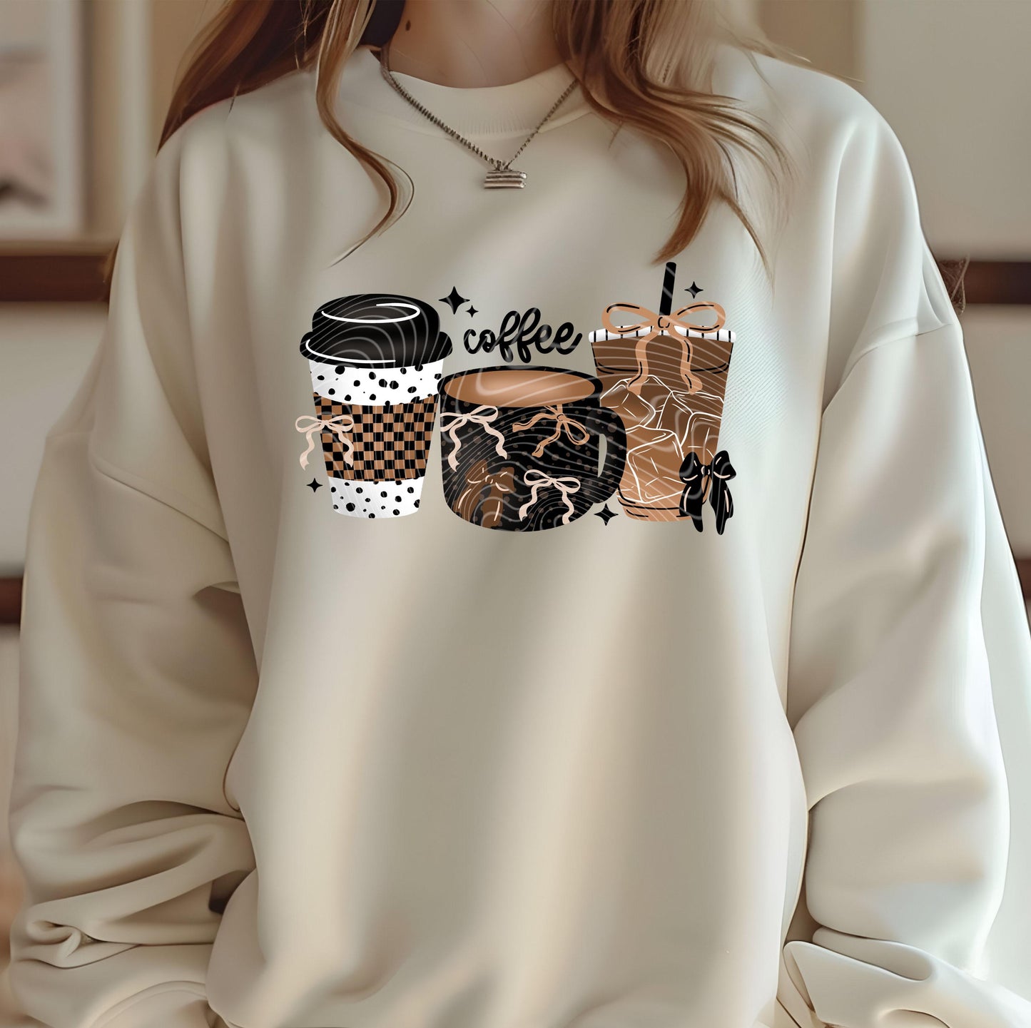 Halloween Coffee DTF Transfer, Spooky Season DTF Transfer Ready For Press, Coquette Bow, Heat Press Transfer, Direct To Film Custom Transfer