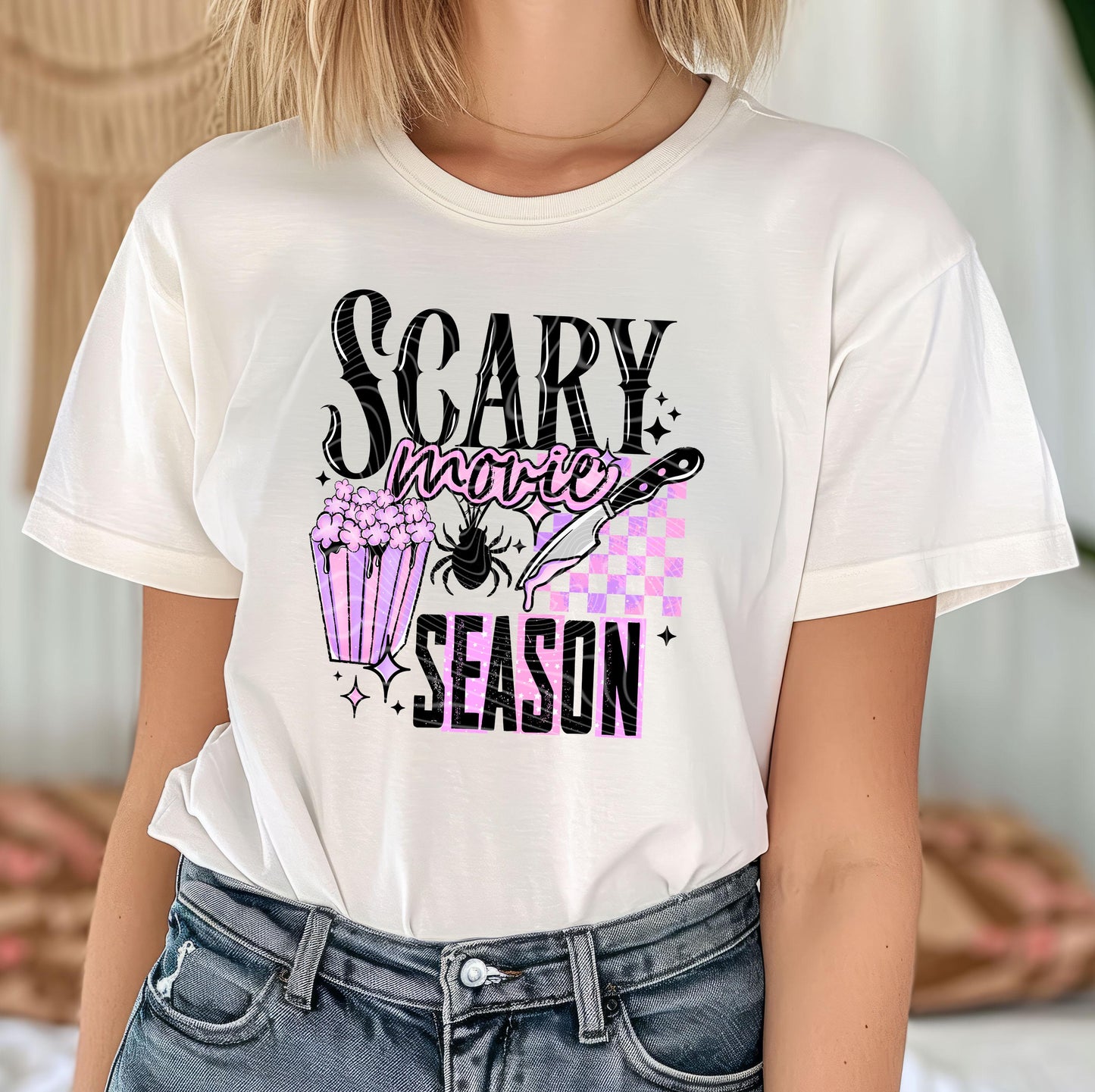 Scary Movie Season DTF Transfer Ready To Press, Halloween Night Dtf Print, Heat Press Transfer, Horror Movie, Direct To Film Custom Transfer