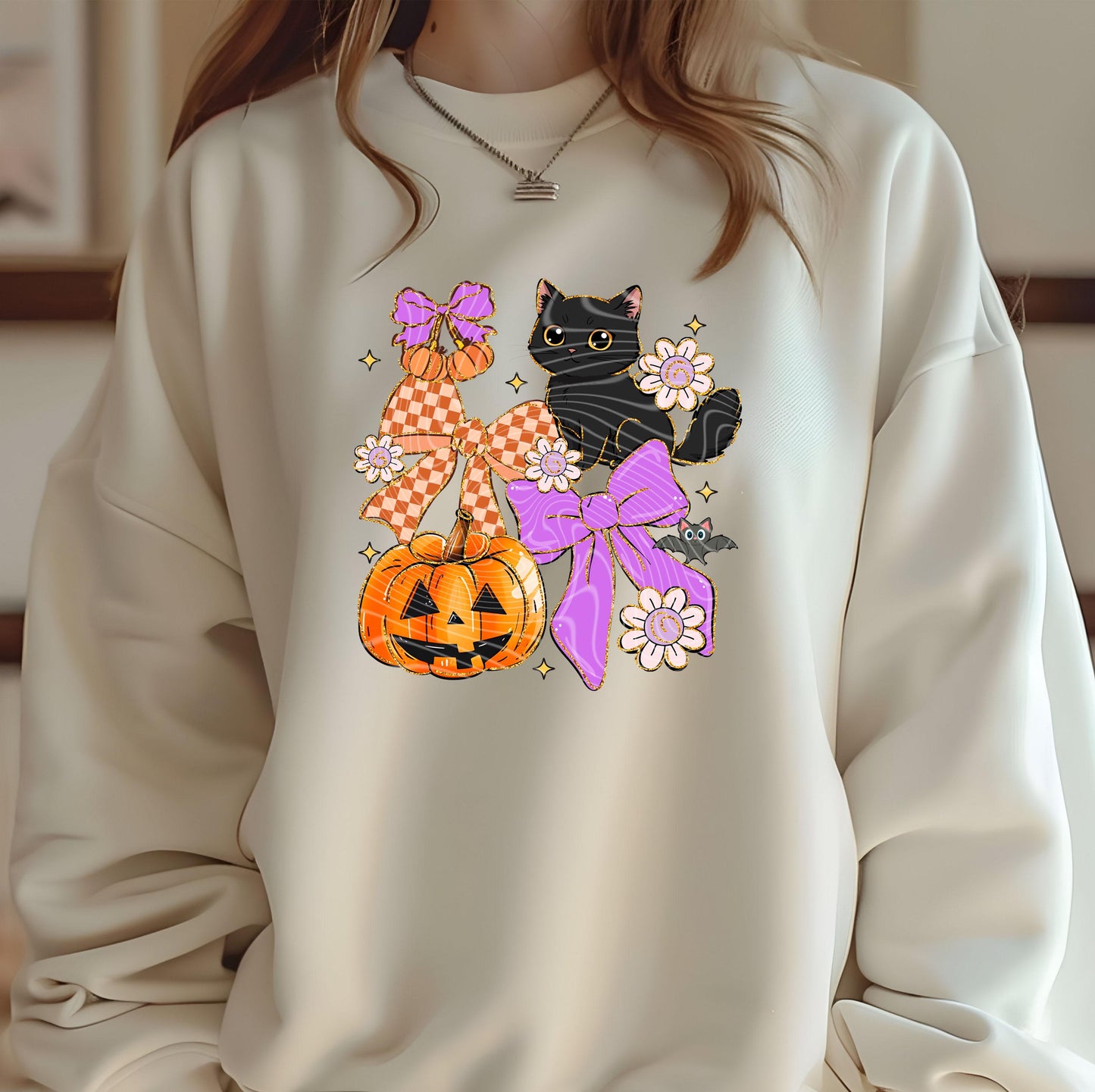 Coquette Black Cat DTF Transfer, Halloween DTF Transfers Ready For Press, Pumpkin Dtf, Bats DTF Prints, Pumpkin Dtf Transfer, Spooky Season