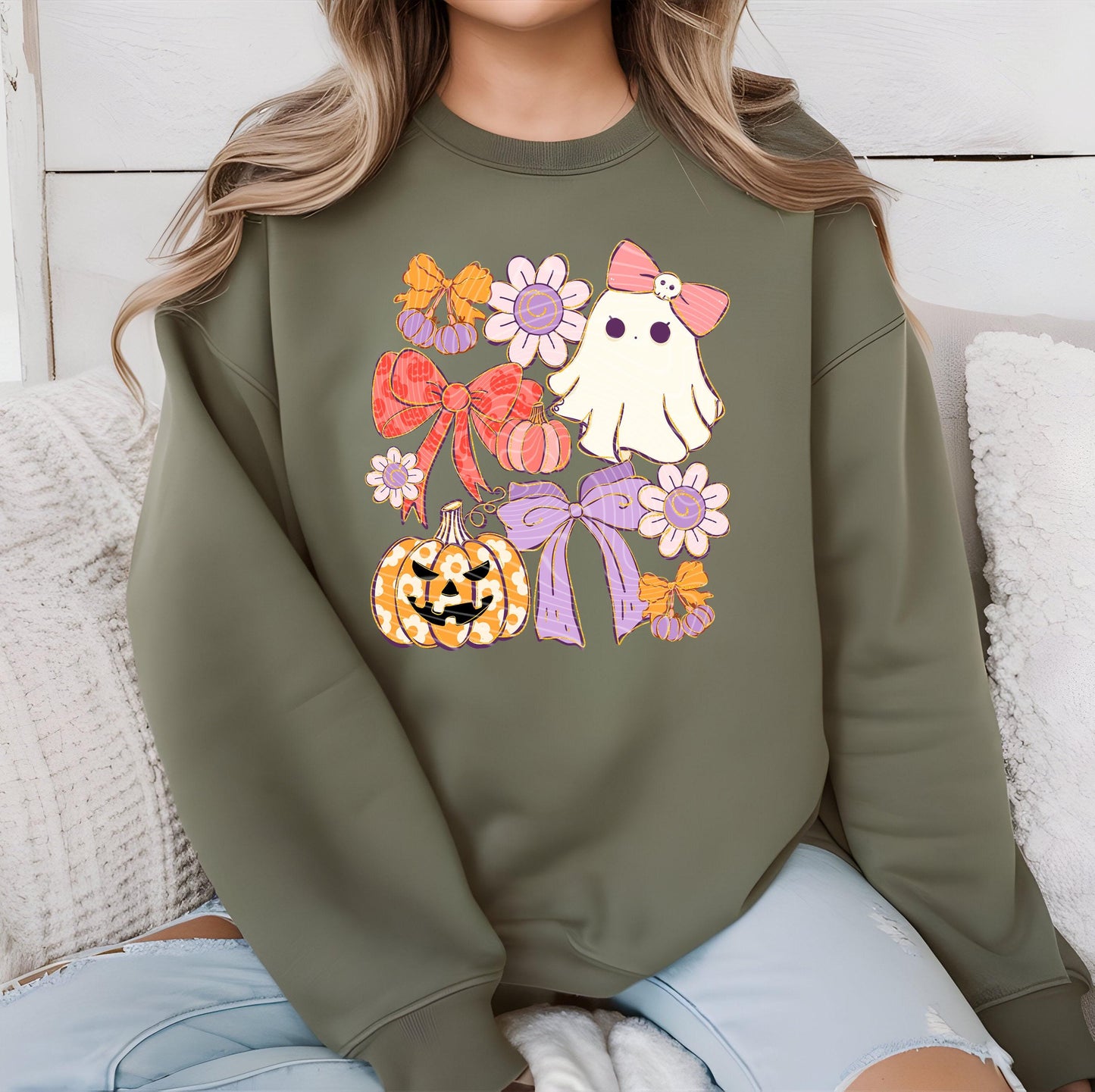 Retro Coquette Ghost Transfers, Spooky DTF Transfer, Halloween DTF Transfers Ready For Press, Ghost Dtf Transfer, Pumpkin Transfer, Spooky