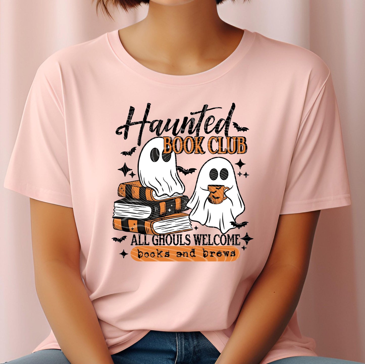 Haunted Book Club DTF Transfers, Spooky DTF Transfer, Halloween DTF Transfers Ready For Press, Ghost Dtf Transfer, Book Dtf Transfer