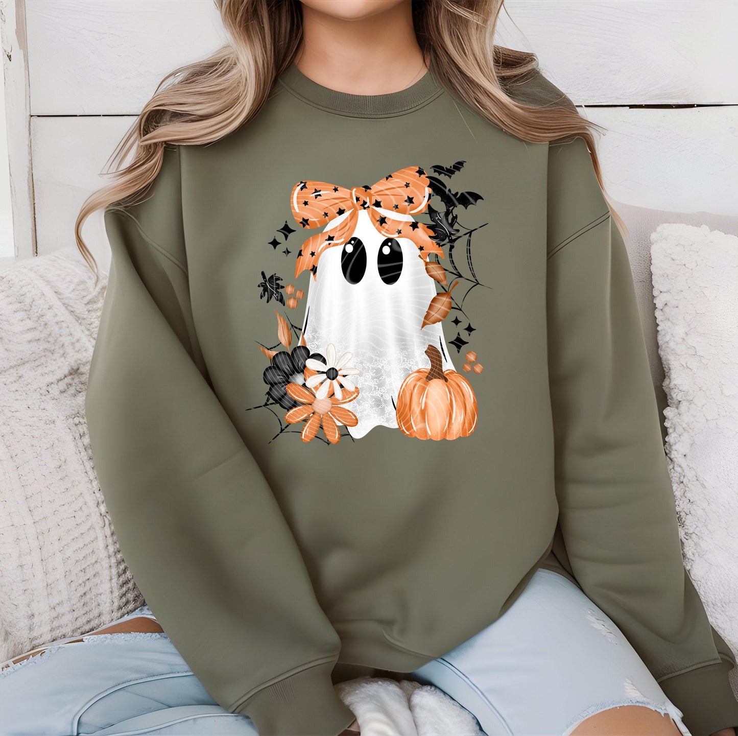 Fall Lace Ghost DTF Transfers, Fall DTF Transfers Ready For Press, Pumpkin DTF Prints, Halloween Heat Press Transfers, Ghost Ready To Press