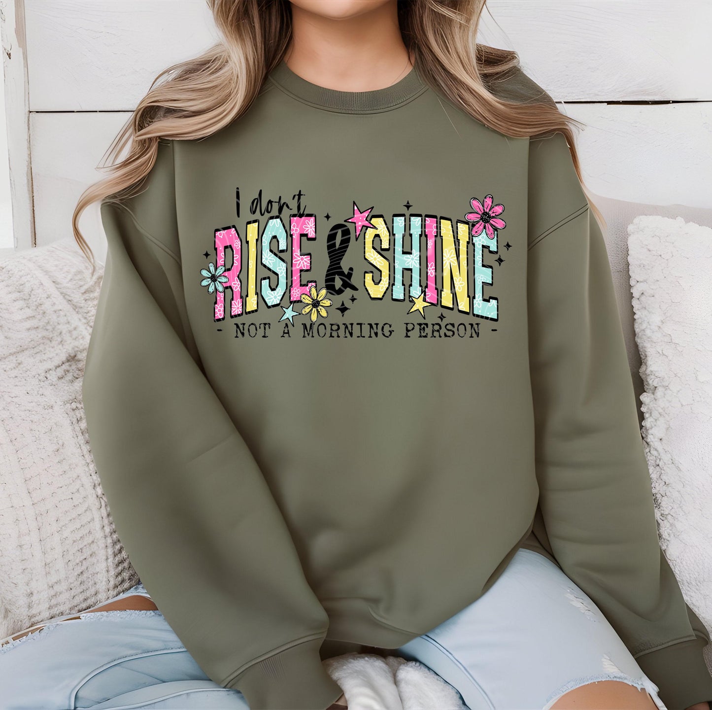 I Don't Rise And Shine DTF Transfer Ready For Press, Humor Prints, Direct To Film, Heat Press Transfer, Sarcastic Dtf, Custom Dtf Transfer