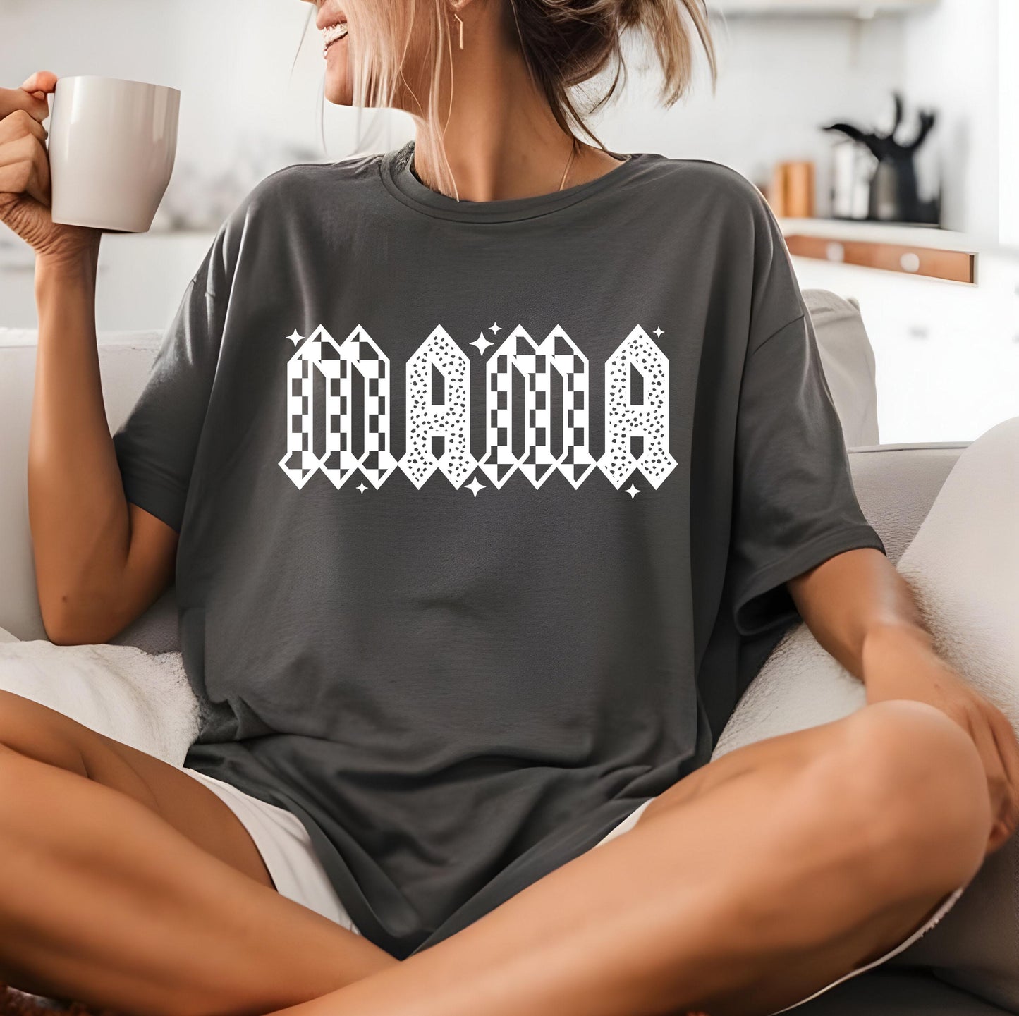 Mama DTF Transfer Ready For Press, Checkered Mama DTF Prints, Heat Press Transfer, Direct To Film, Mom Dtf, Checkered Mama DTF Prints