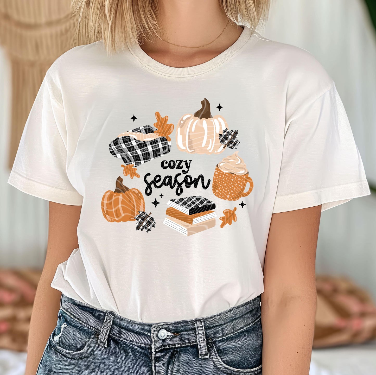 Cozy Season Books And Pumpkins DTF Transfers, Fall DTF Transfers Ready For Press, Pumpkin DTF Prints, Autumn Heat Press Transfers, Halloween