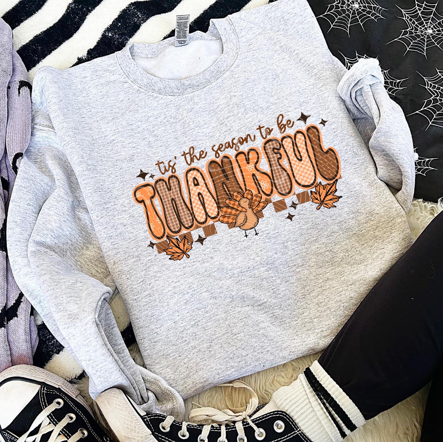 Tis The Season To Be Thankful DTF Transfer Ready For Press, Fall DTF Transfer, Thanksgiving DTF Transfer, Pumpkin Heat Press Transfer, Dtf